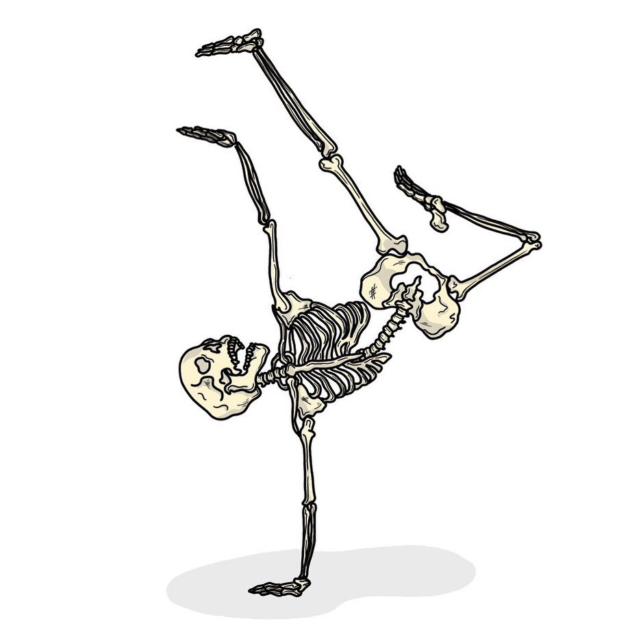 break a leg 💀🤸

#skeletonart  #dailysketch #womenartists  #digitalart  #skullartist #gallery #theskullreserve #breakdance #puns #illustration #doodle #skullart