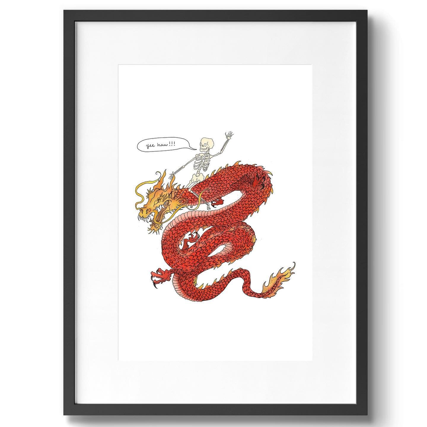 The Dragon cowboy. Prints on sale now. 🐉🤠