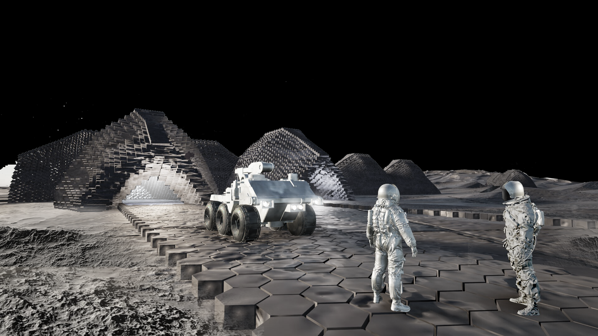 Moon BRICCSS (Blocks using Regolith ISRU for Corbelled Construction of Sustainable Shielding)