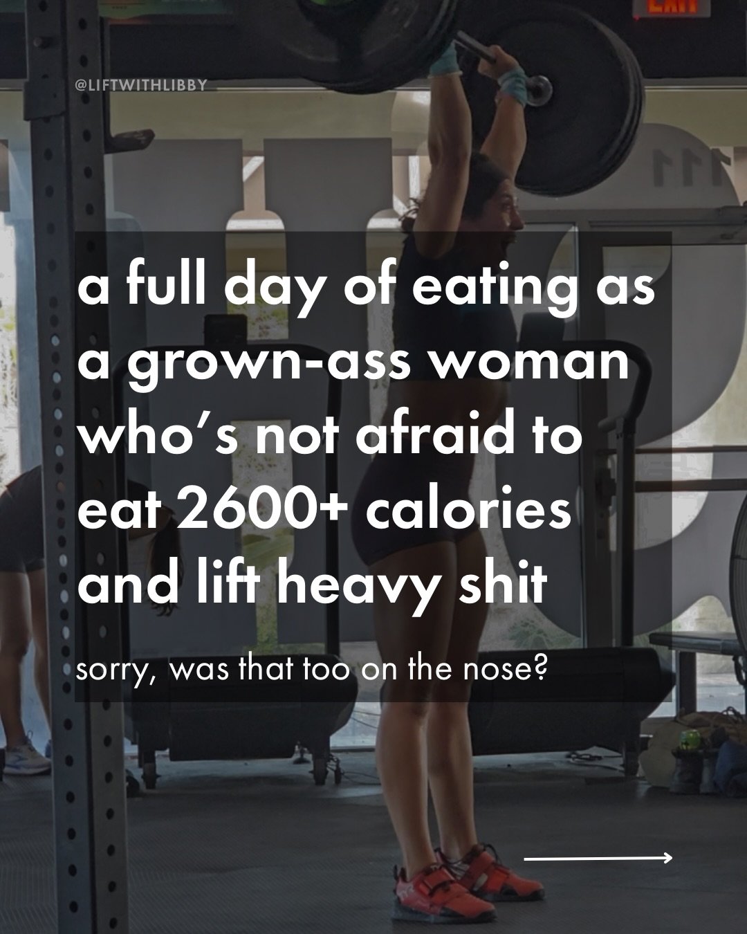 Here&rsquo;s what a typical day of eating looks like for me! And here&rsquo;s what I want you to remember:

- the muscle and strength you want to build are on the other side of eating enough to fuel your body, which may look like eating more 
- going
