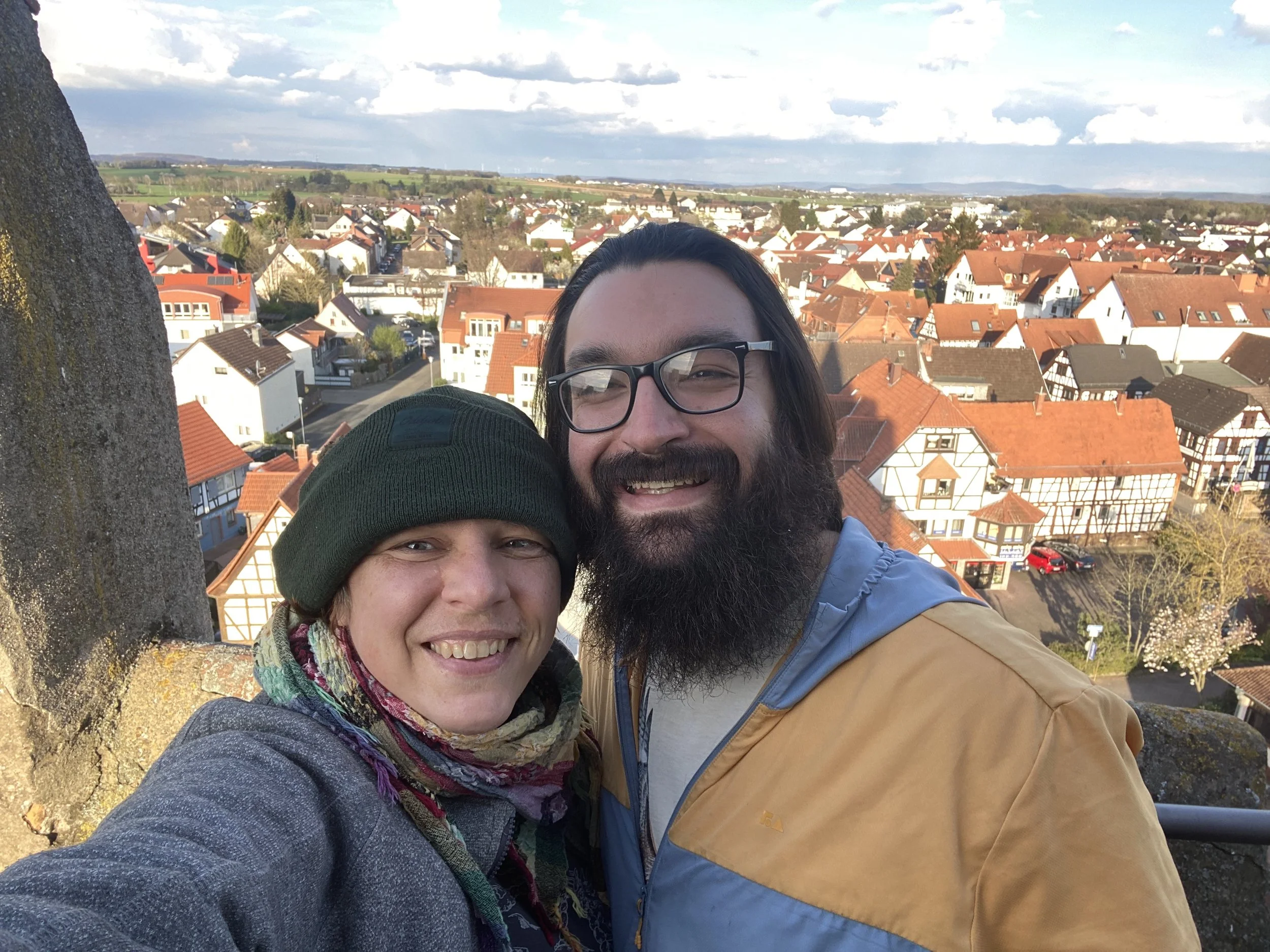 Annika's mom gave us the keys to climb to the top of the church steeple in Annika's hometown in Germany.
