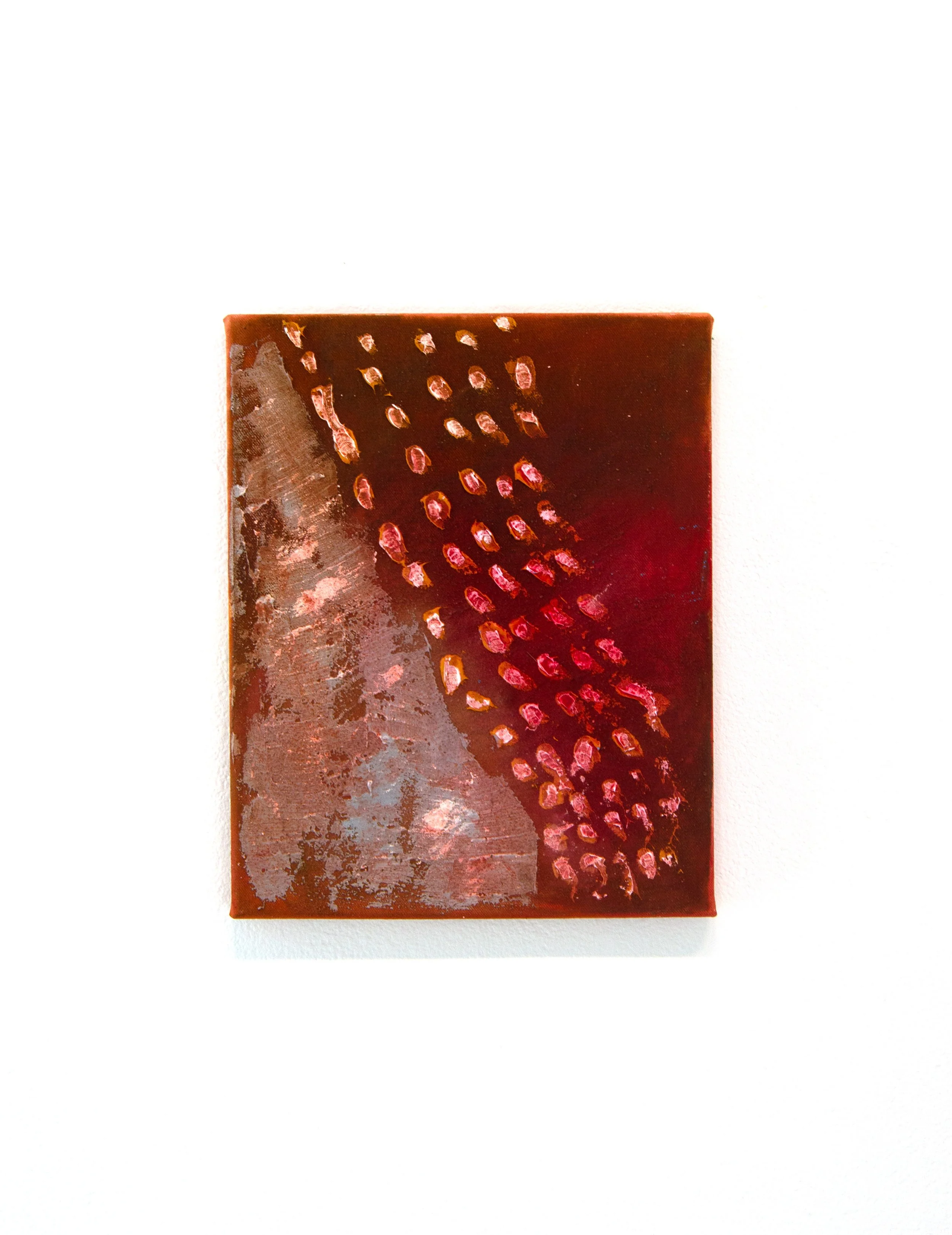 Scavenging, 11” x 14”, acrylic, acrylic ink, oil pastel, and coffee grounds on canvas, $300