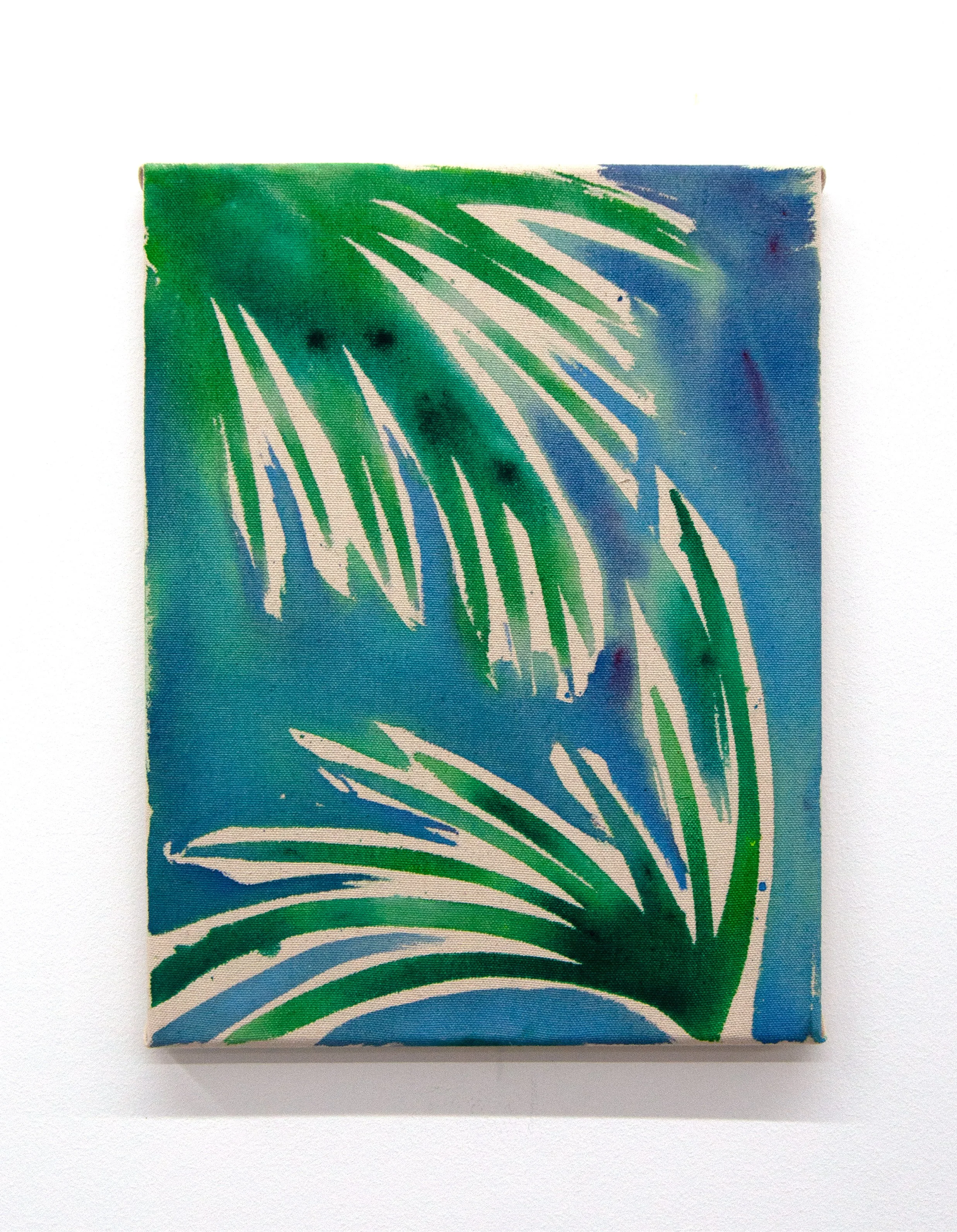 Palm #3, acrylic on canvas, 2025, 11” x 14”, $350