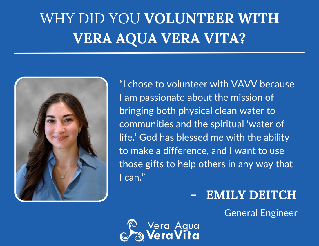 Emily Deitch Volunteers as a General Engineer with Vera Aqua Vera Vita