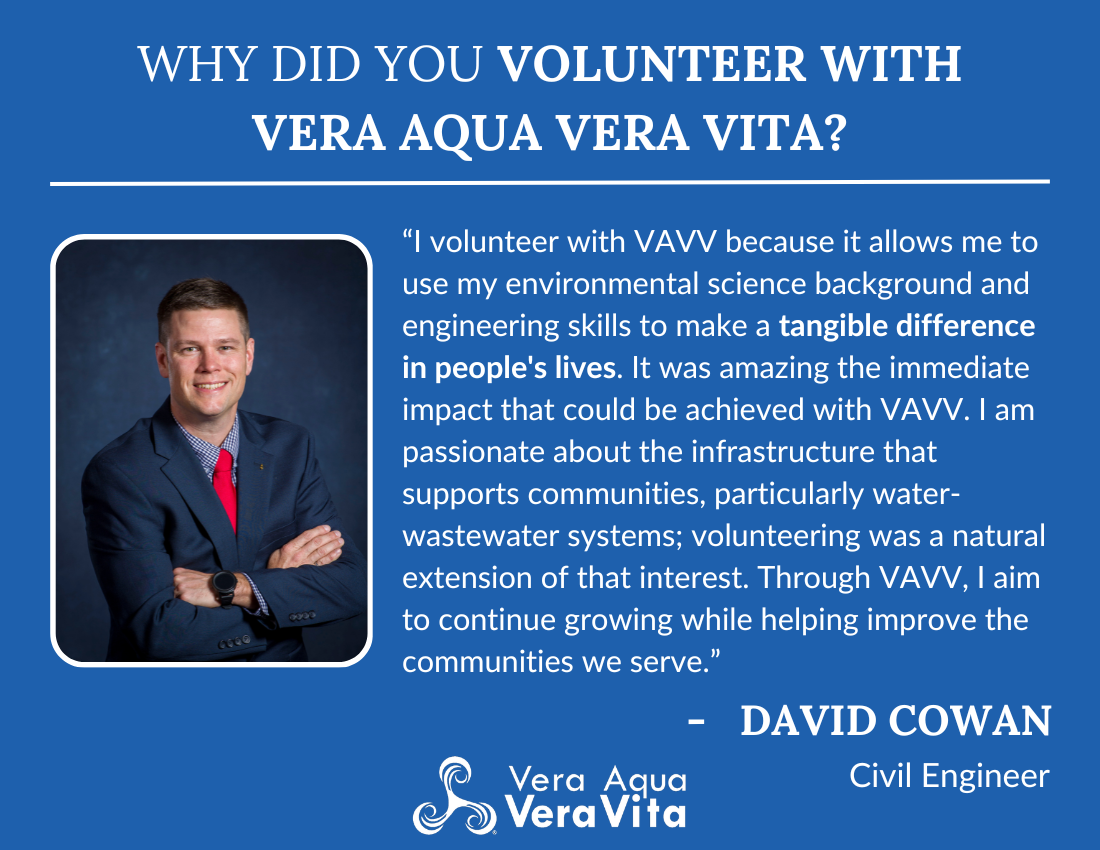 David Cowan volunteers with Vera Aqua Vera Vita