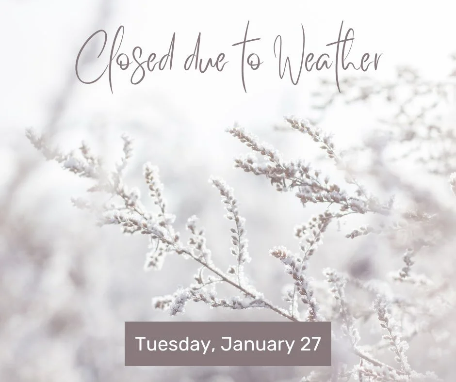 Both studio locations will be closed today due to snow. Enjoy your evening!