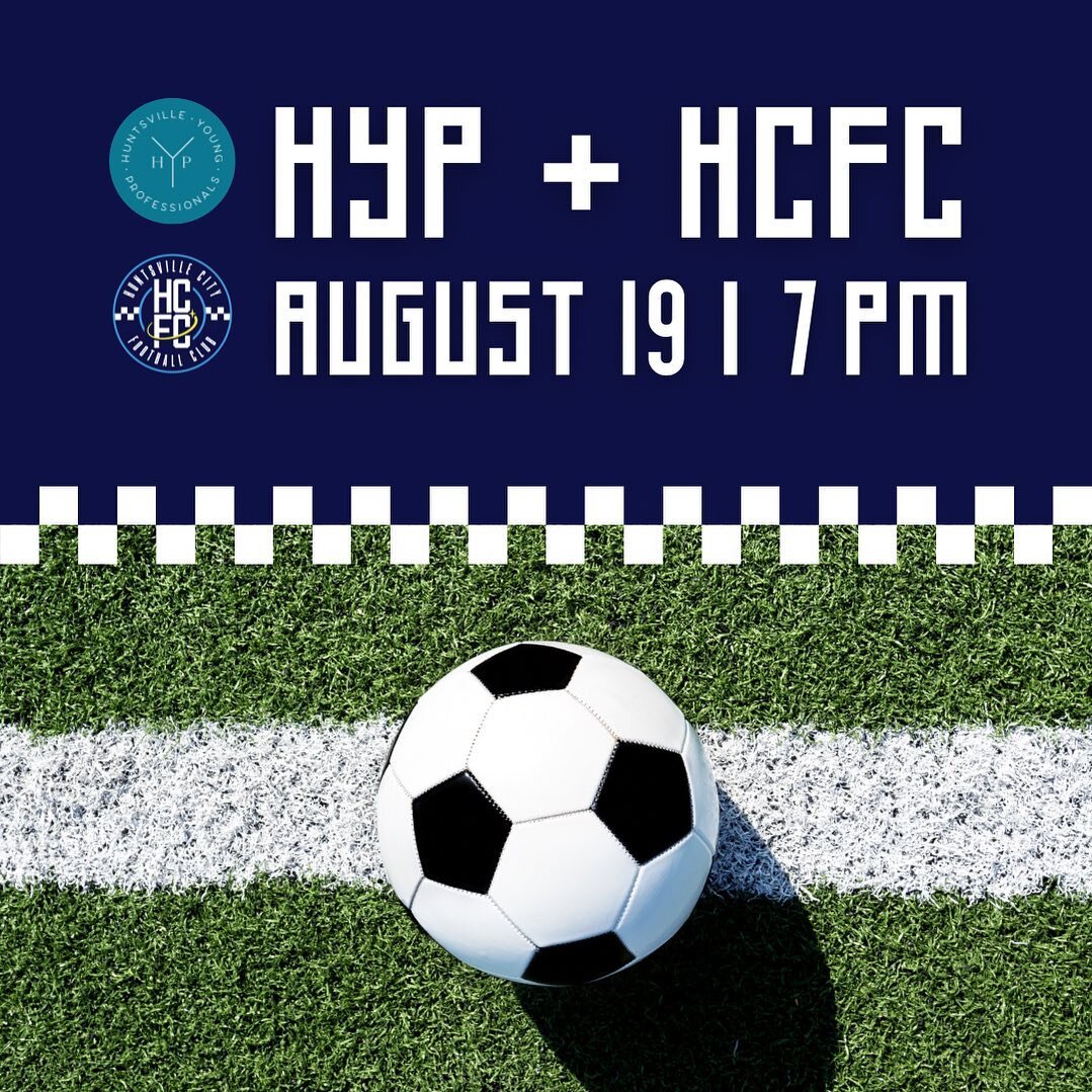 Calling all soccer fans! ⚽️ 

HYP is attending the August 19th Huntsville FC game against the Philadelphia Union!

Tickets are $24 each, Tickets can be purchased through the HYP website or in the link in bio. Tickets are limited, so get yours today. 