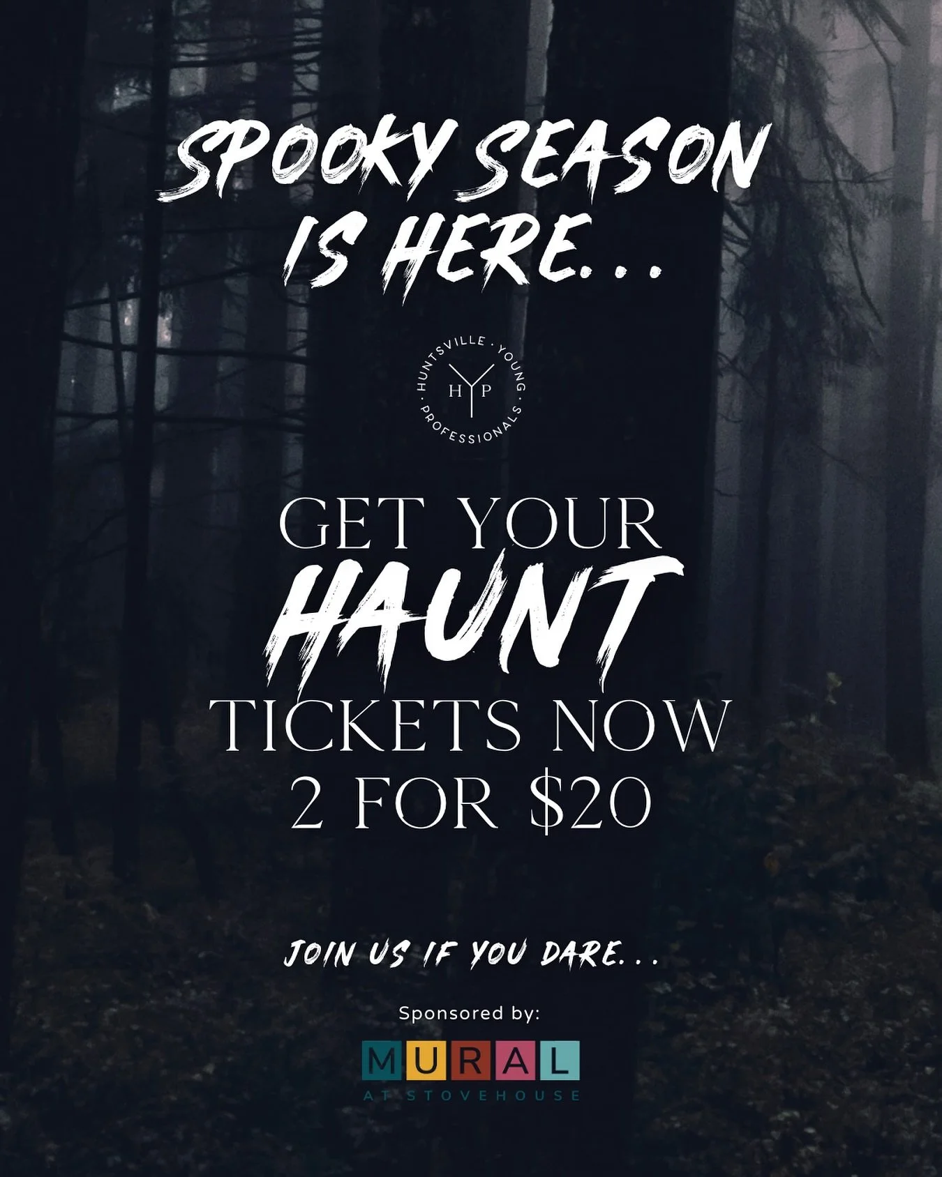 Bring a friend along and get two Haunt tickets for $20! Offer runs October 1st - October 5th.