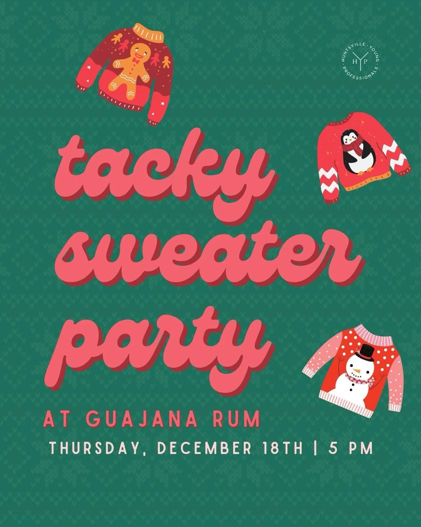 🎄🕯 The Uglier, The Merrier! 🎅🏾🕎

Join us on Thursday, December 18th, 2025, at 5:00 PM for our Ugly Holiday Sweater Party! Bring your festive spirit, your tackiest sweater, and a friend or two for an evening of laughter, holiday cheer, fun, and R