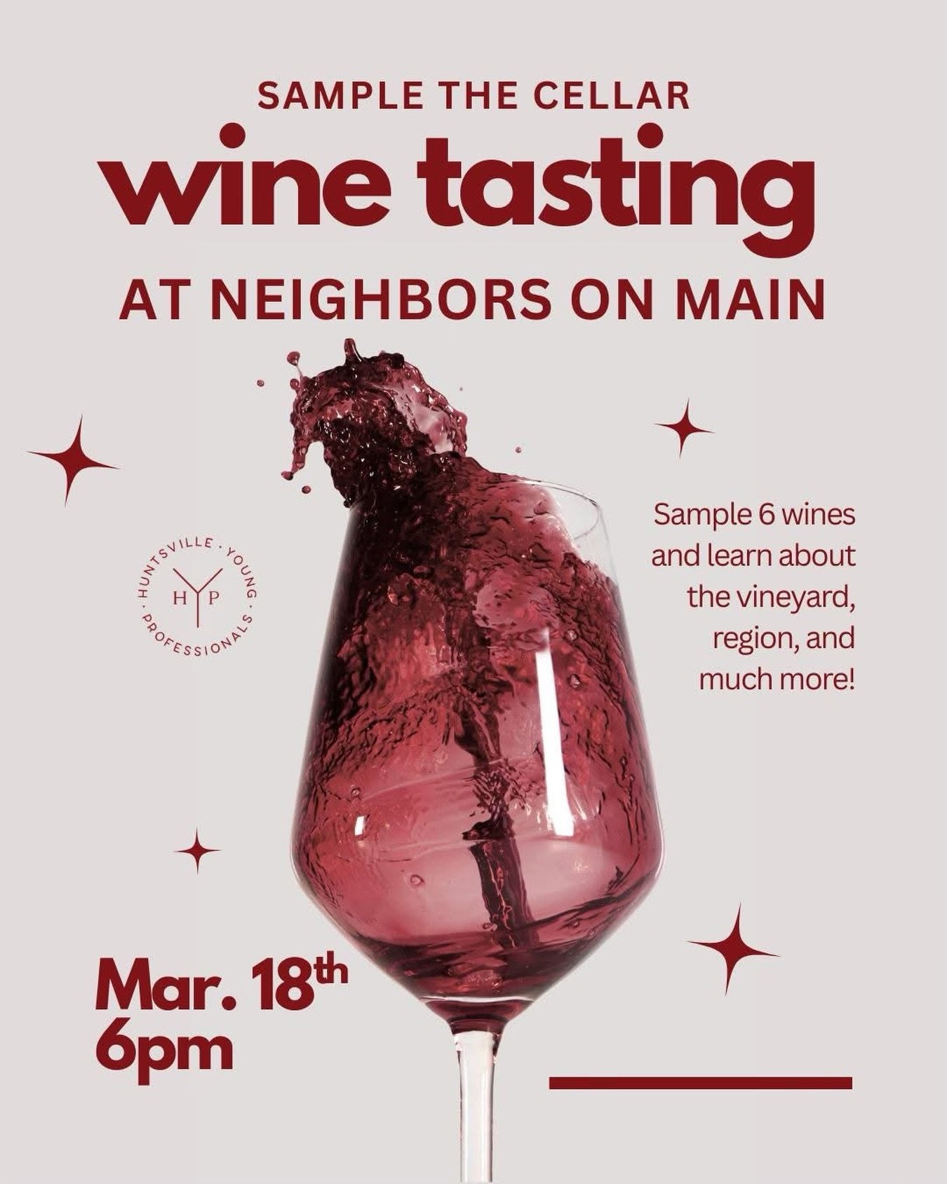 Join us Wednesday, March 18 at 6pm for a special wine tasting at @neighborsonmain in Providence🍷
You&rsquo;ll sample 6 wines from the owner&rsquo;s personal cellar collection, complete with an info sheet so you can sip, learn, and discover what you 