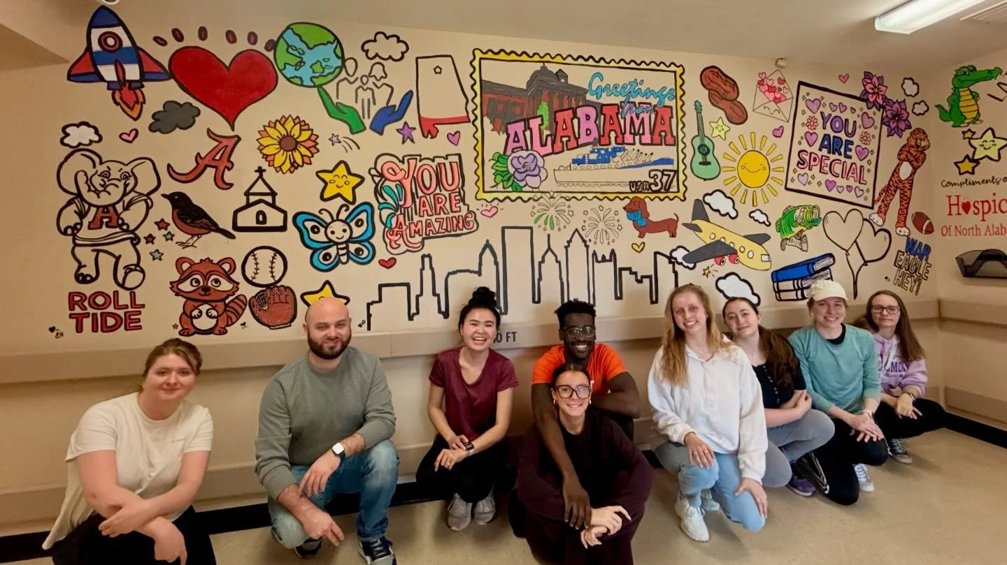 Teamwork makes the dream work&mdash;especially when it involves a giant mural! We hope this piece brings as much joy to the Health Center at Research Park&rsquo;s residents as it brought us to make it. 🎨
