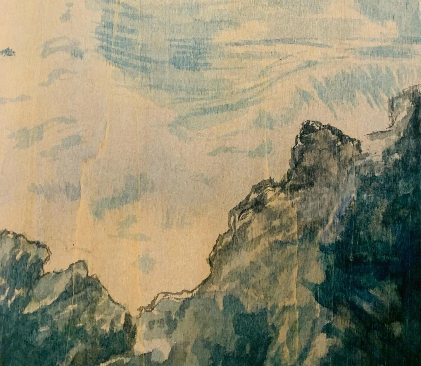 Ocean side. Detail. #watercolor #watercoloronpanel #carmelbythesea
