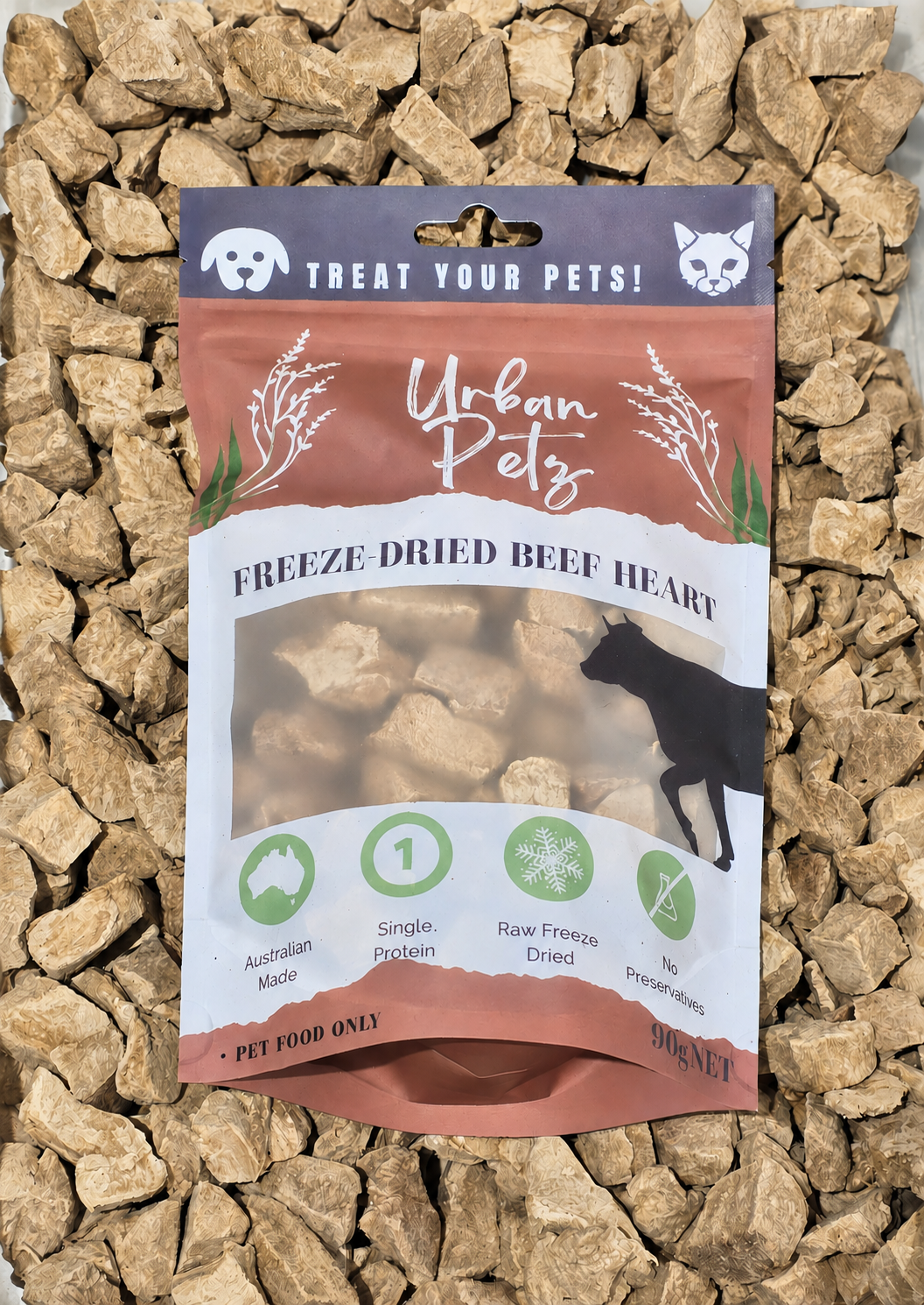 FREEZE-DRIED BEEF HEARTS 90G