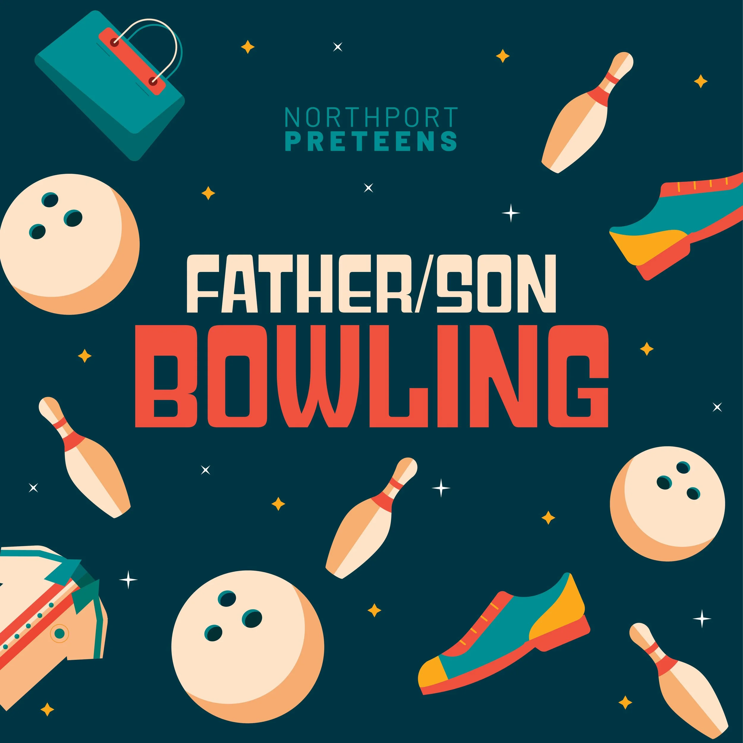 Preteen Dad/Son Bowling