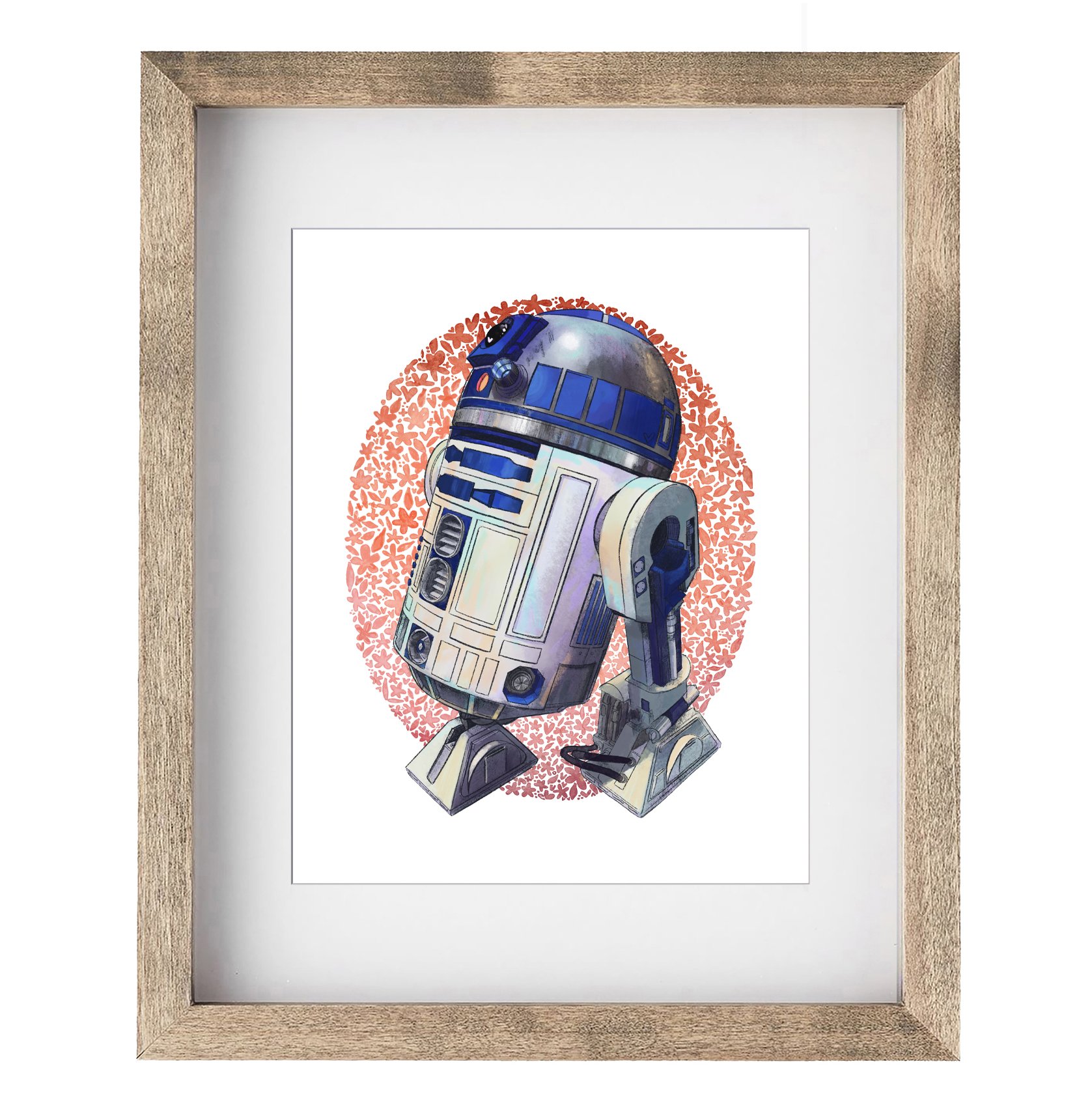 r2d2 floral orange framed.jpg