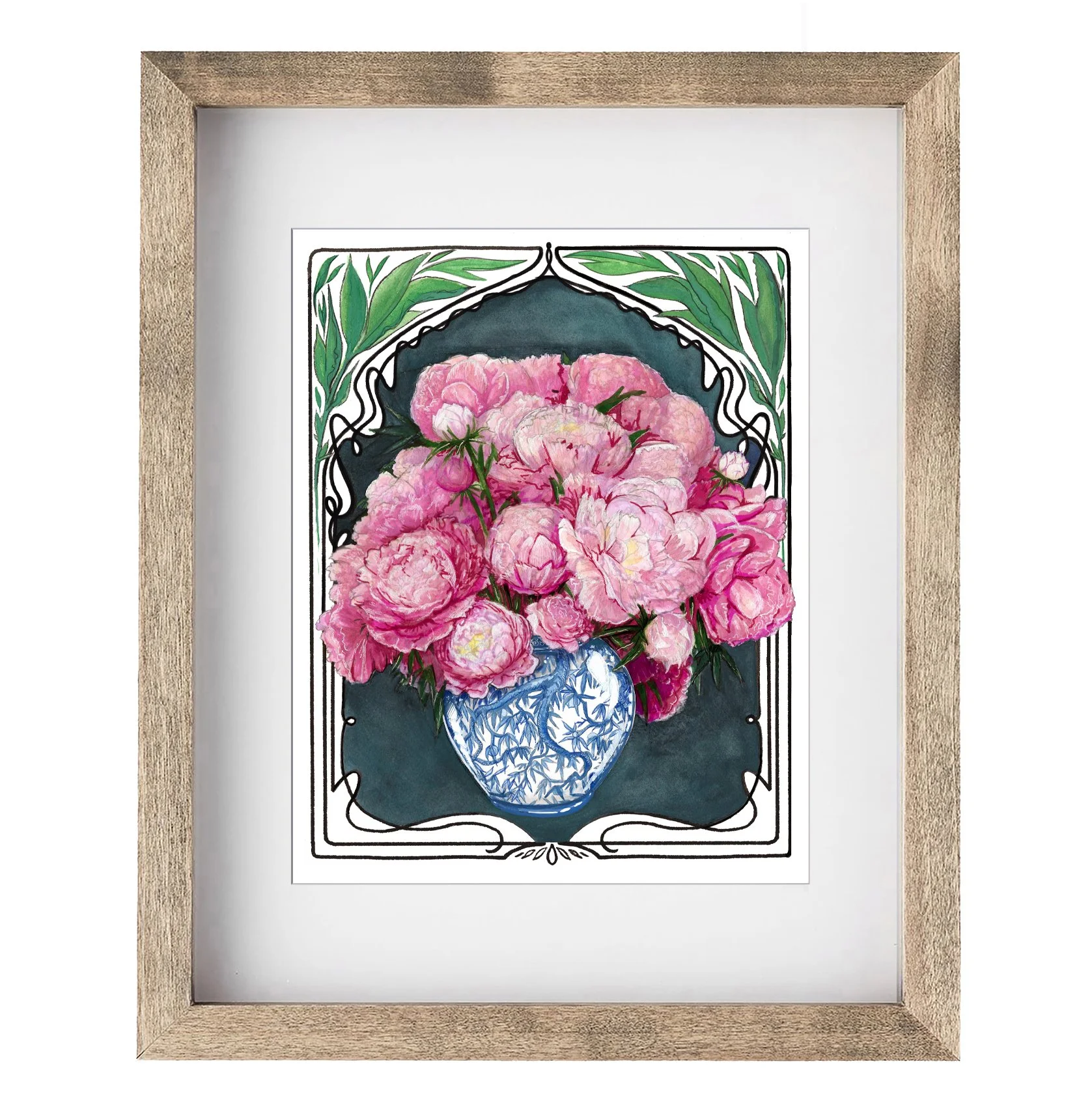 peony nouveau framed.jpg
