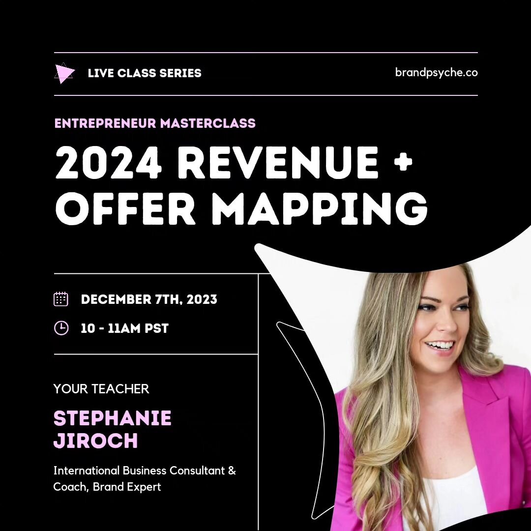 It's that time of year: goal setting! But I want to get even more specific.

Let's talk MONEY.

So many of us state how much money we want to make but rarely do we intentionally MAP out our revenue. 

Join me December 7th for a free live class where 