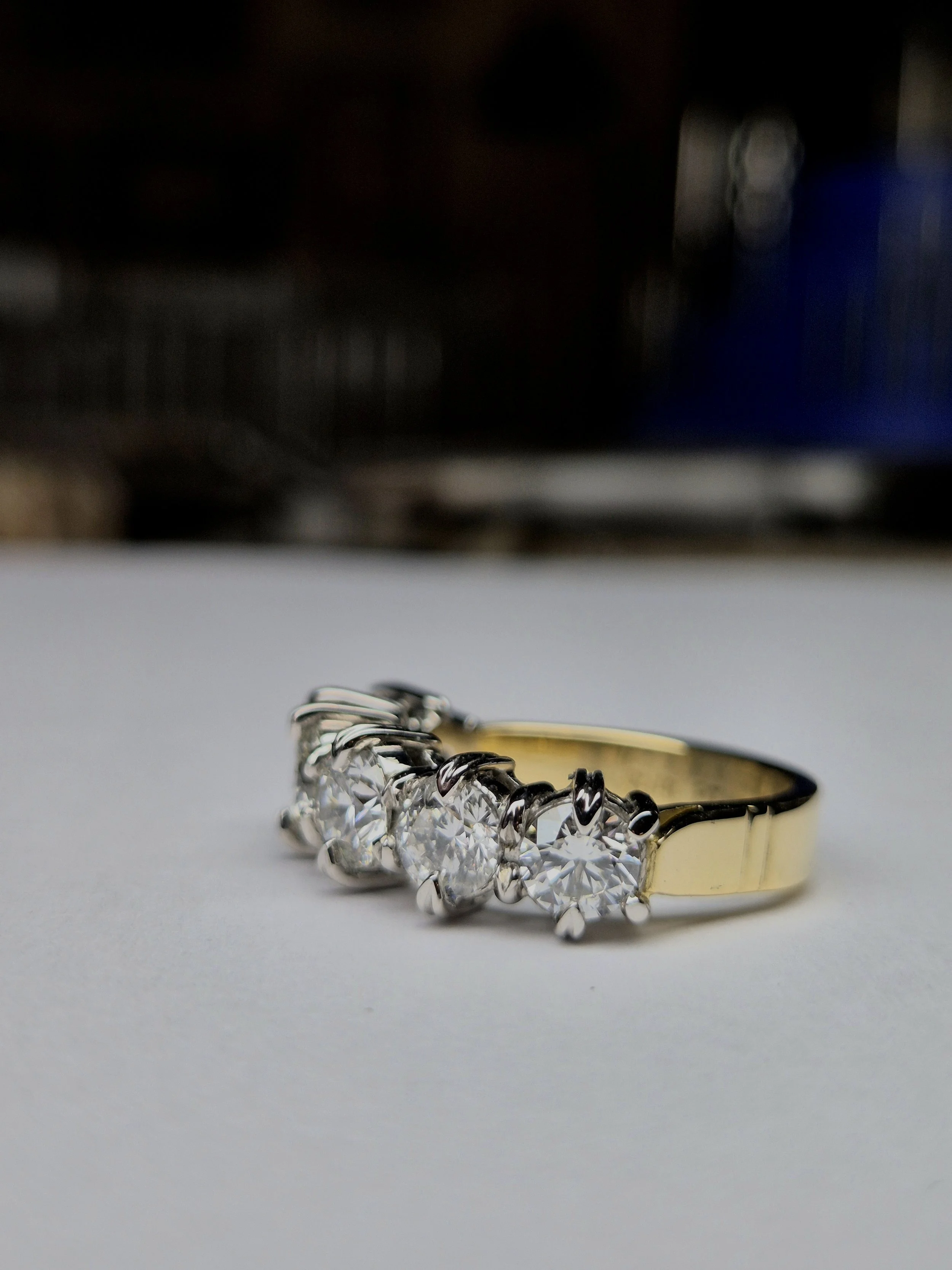 six stone eternity gold and platinum