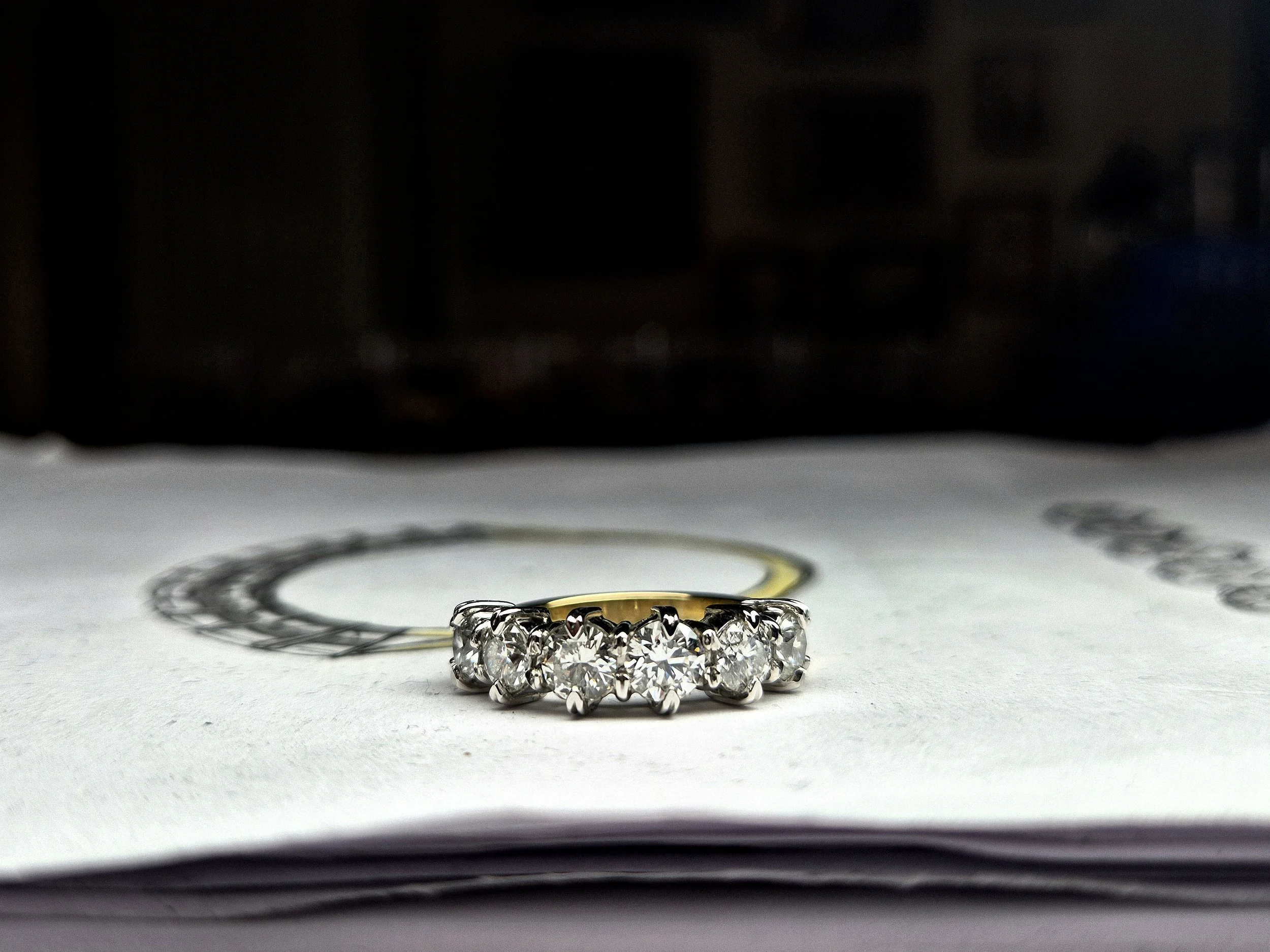 six stone eternity gold and platinum