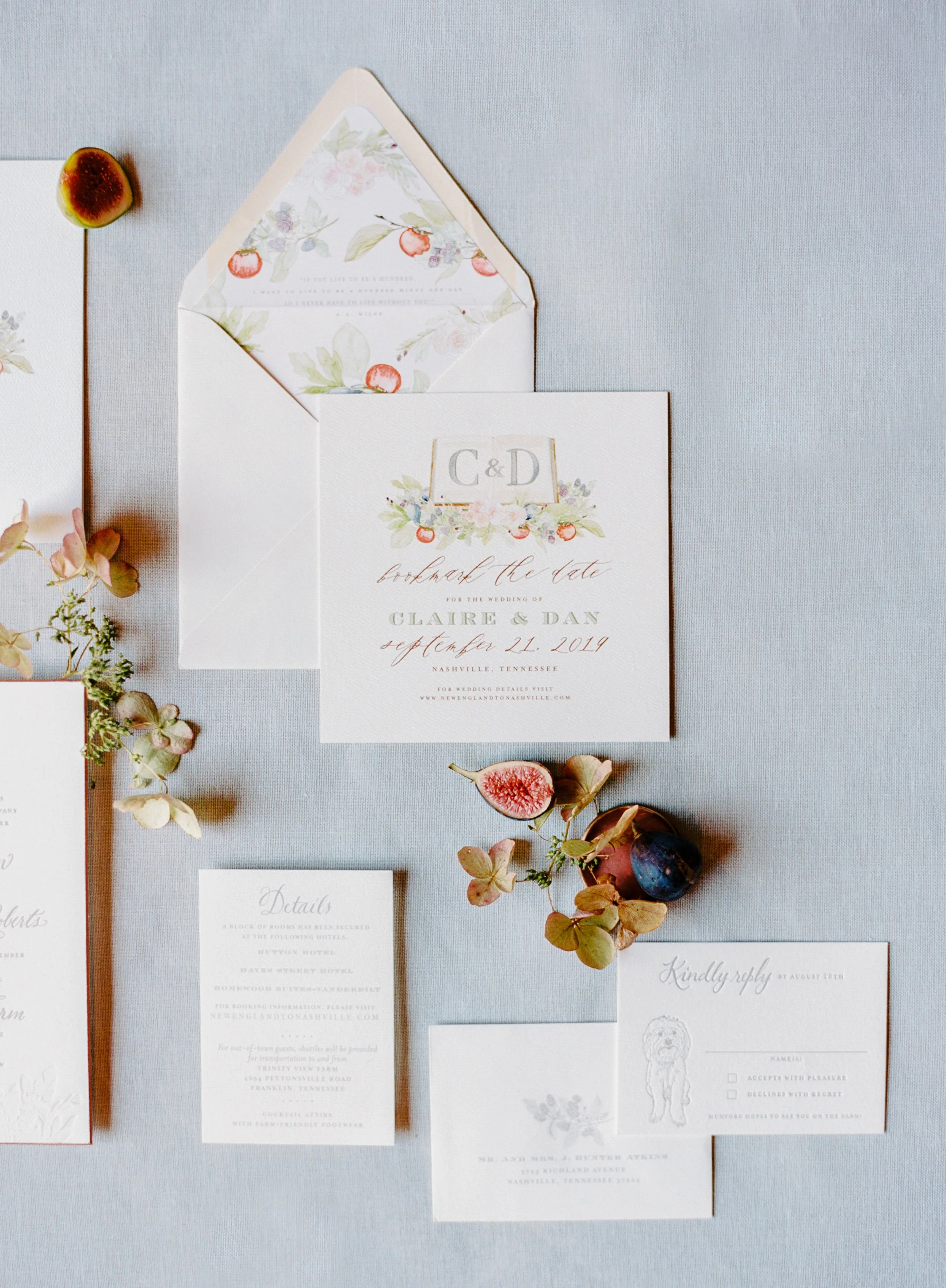 Reception tablescape with gardenflorals at a Nashville country club wedding