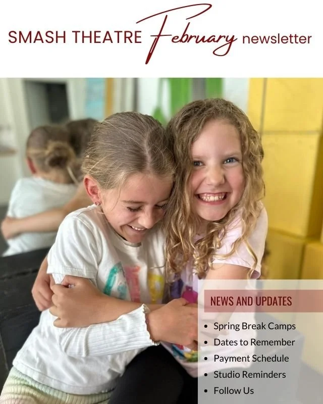 January musical theatre newsletter for Smash theatre school