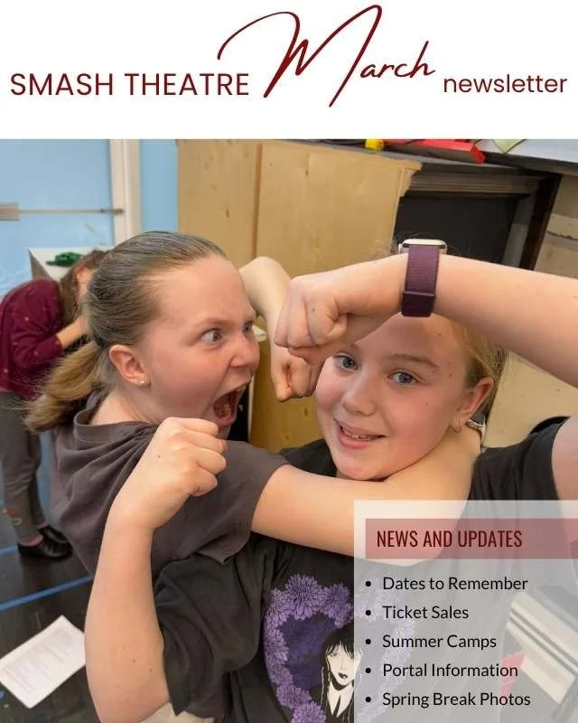 March musical theatre newsletter for Smash theatre school