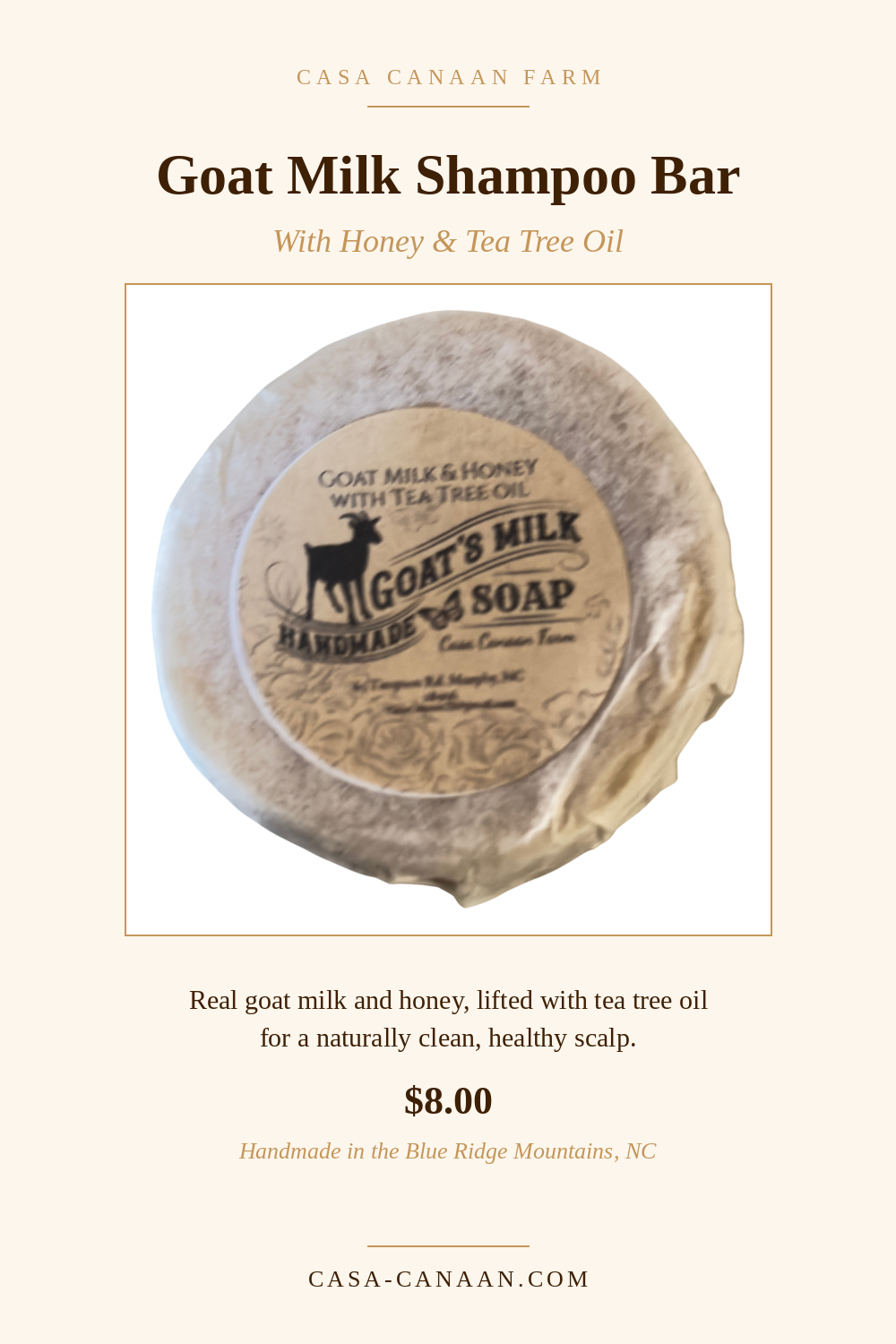 Goat Milk Shampoo Bar with Tea Tree Oil
