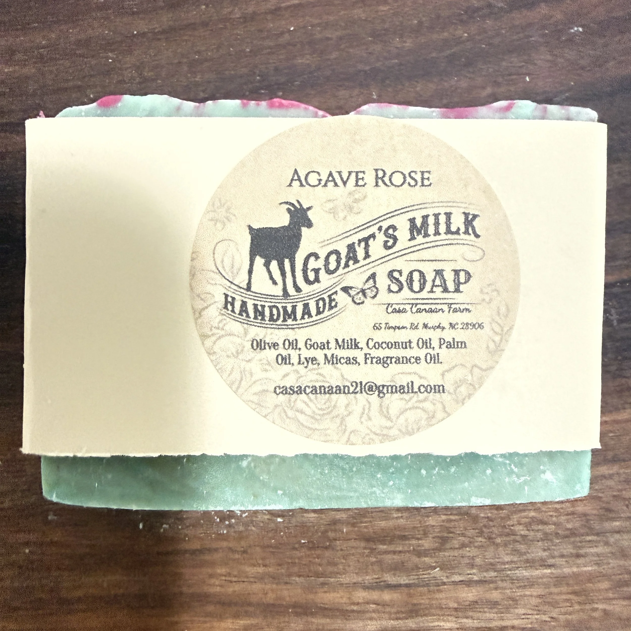 Goat Milk Soap Agave Rose Christmas Cactus Scent Handmade Artisan Cleanser Natural Body Moisturizer Gift Idea Birthday Spa Relaxation Bath Bar green red