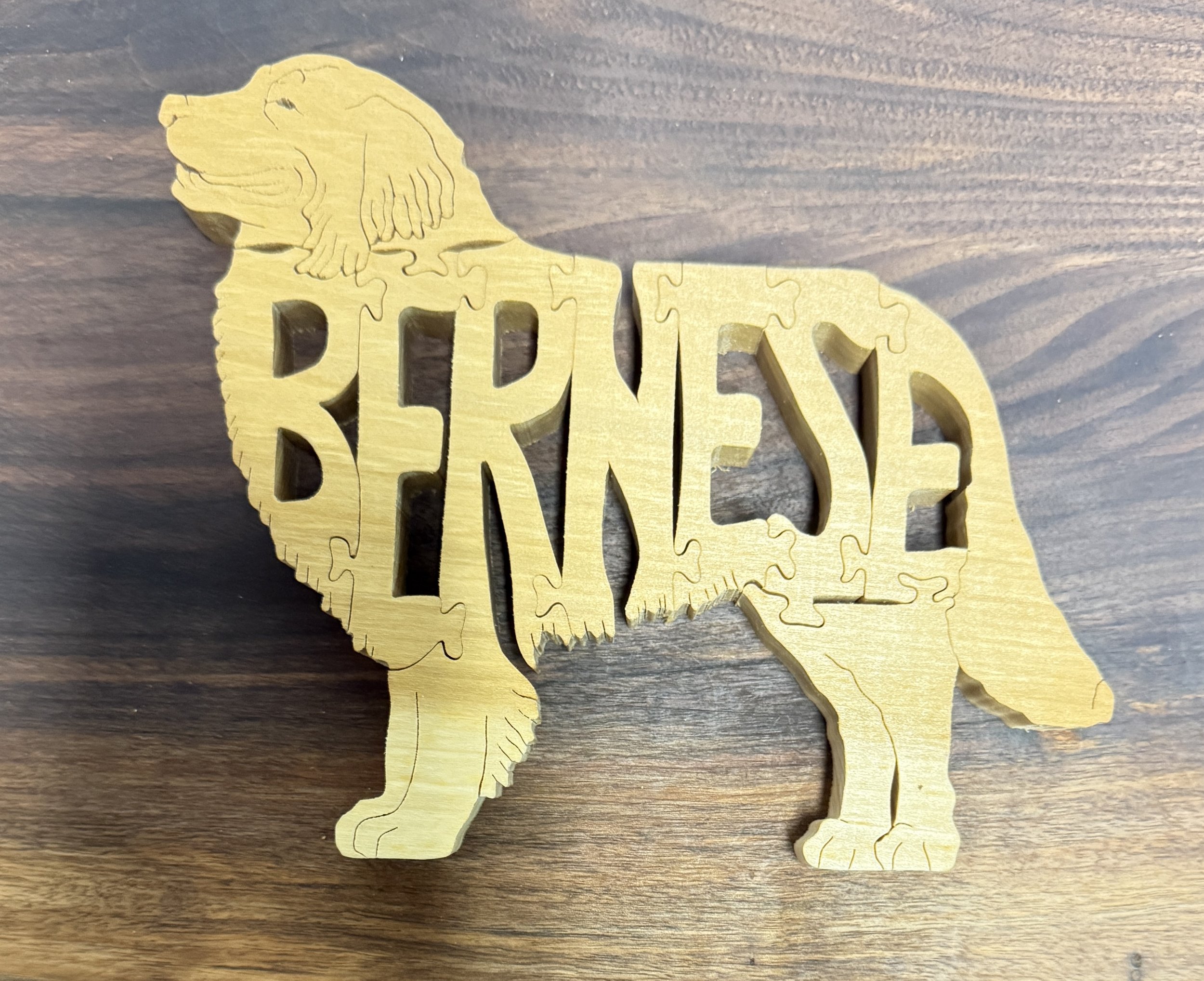 Bernese mountain dog Scroll Saw Puzzle - Handmade Wooden breed Gift
