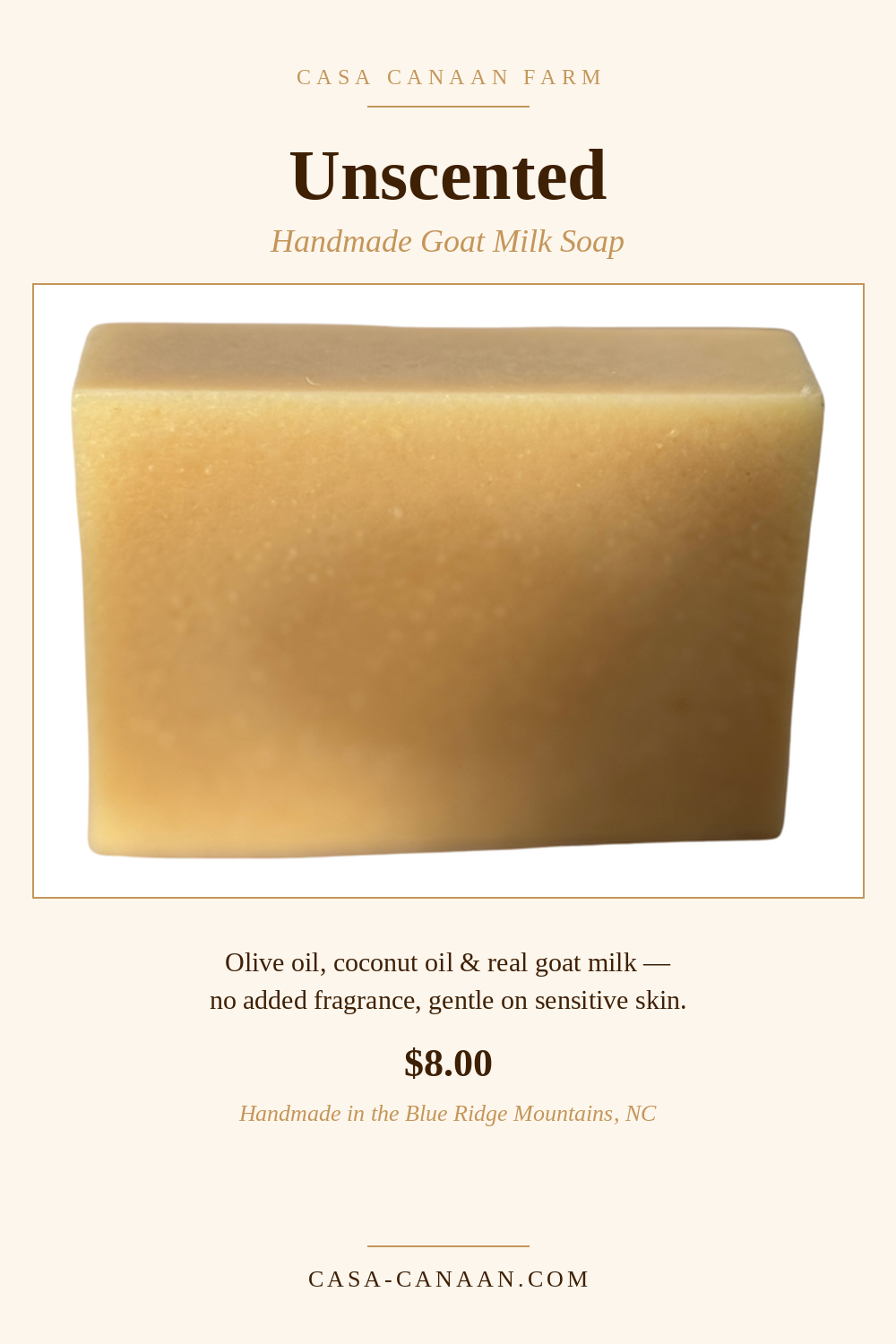 Unscented — Handcrafted Goat Milk Soap