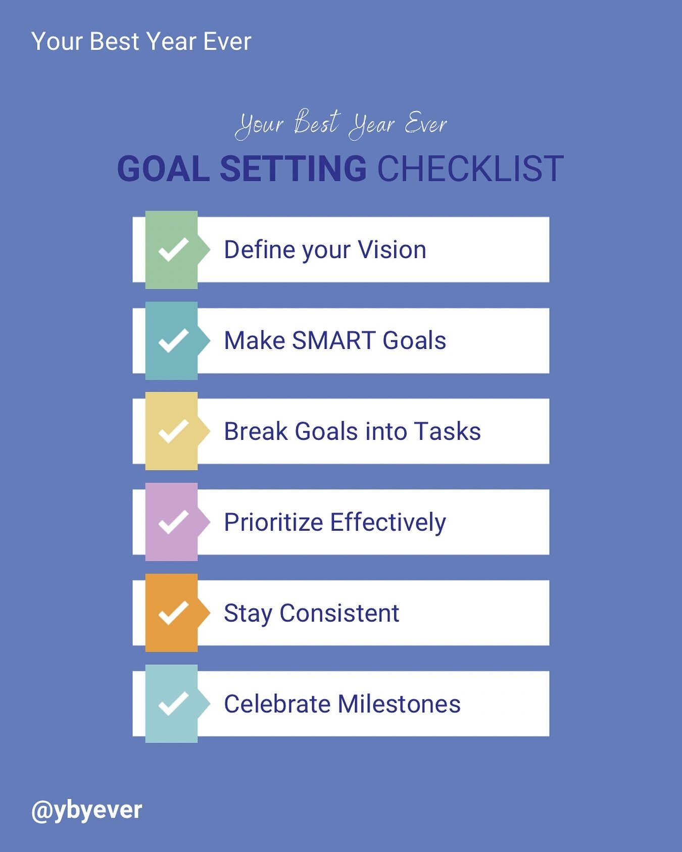 Ready to crush your 2024 goals?

Use this checklist to ensure your goal-setting journey is on track.

Which step resonates with you the most? Share your thoughts below and let&rsquo;s support each other in reaching new heights this year!

Link in bio
