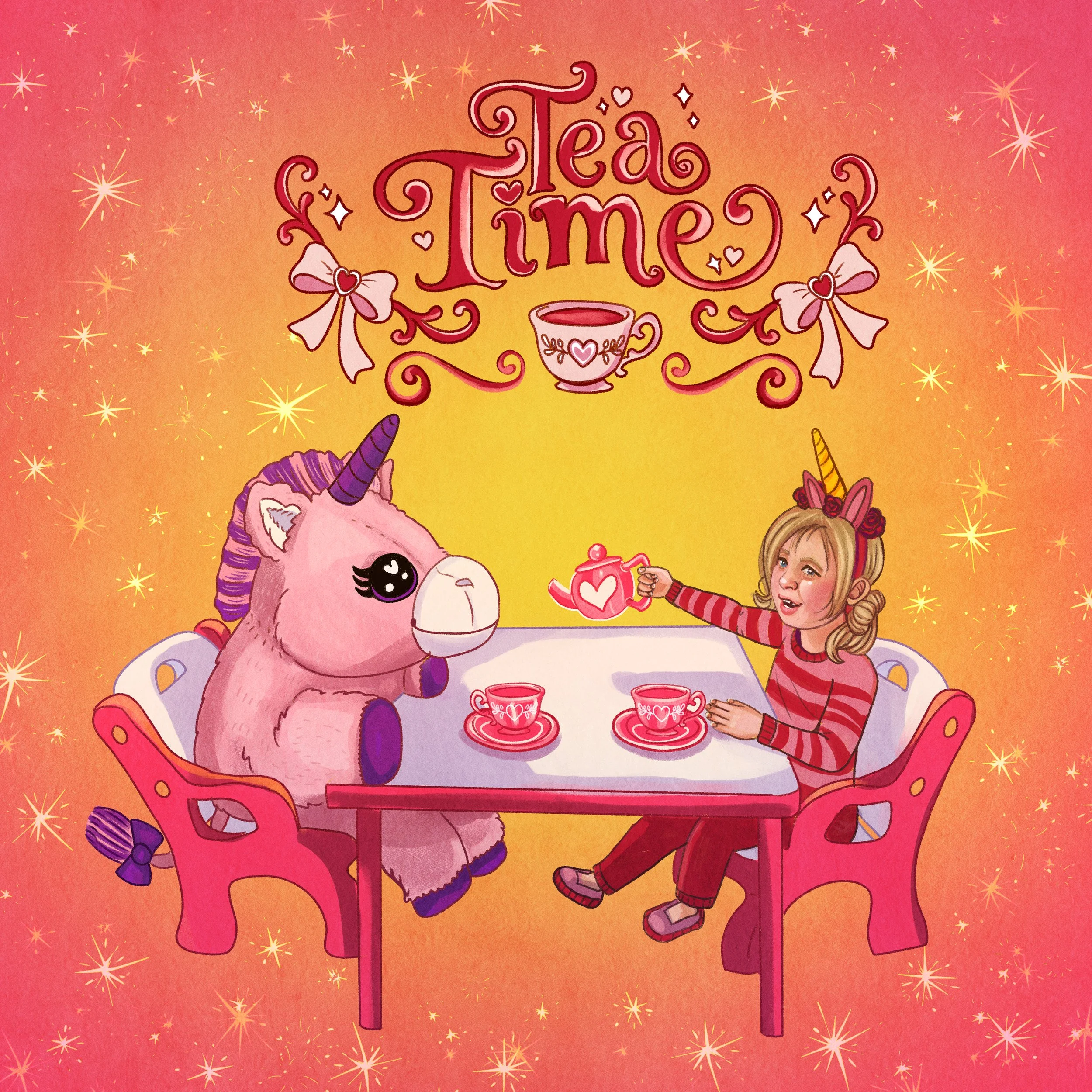 "Tea Time" 12 x 12 Digital Illustration