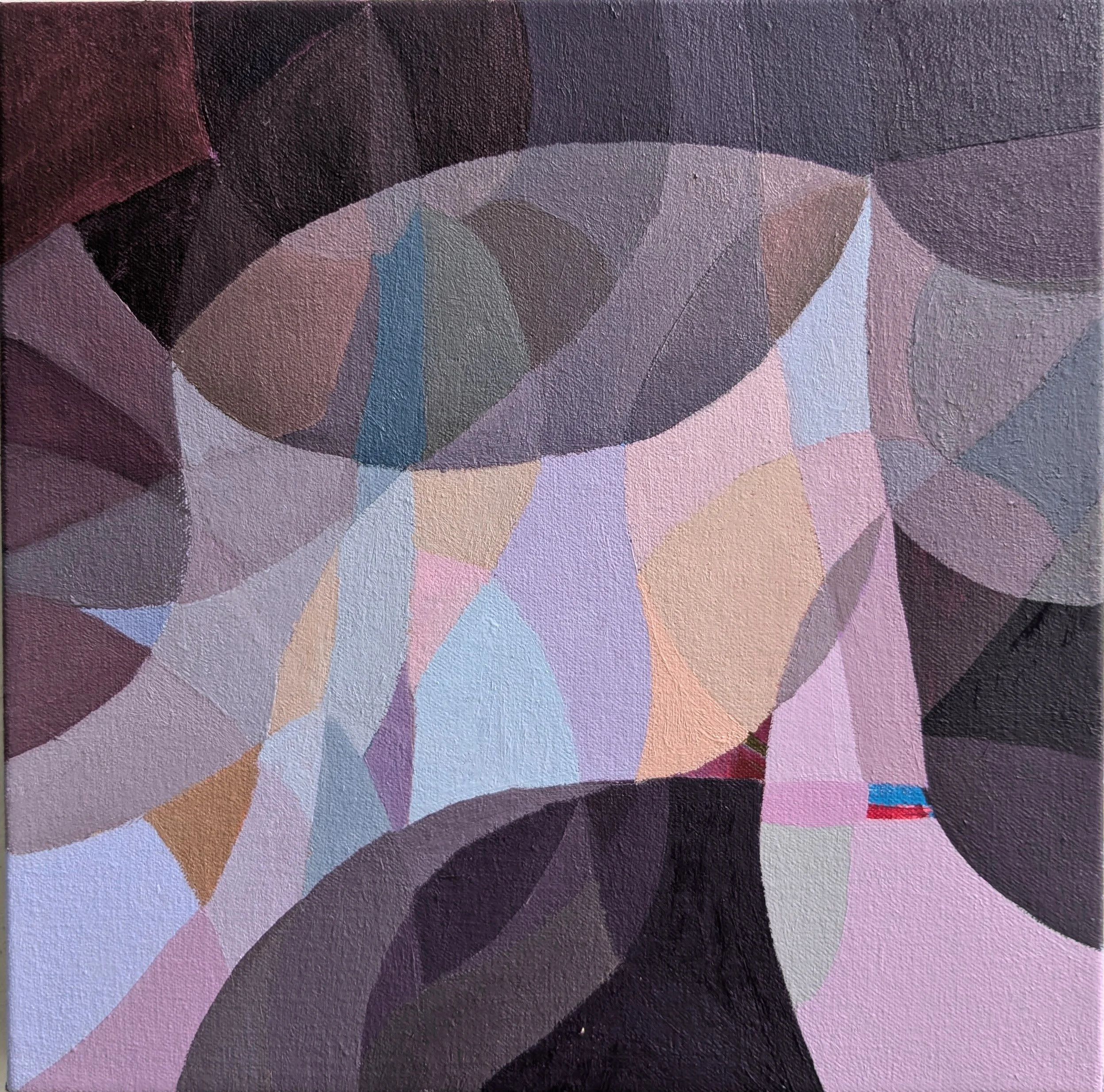 Fort Blanket (Concave), oil on canvas, 12" x 12" 2025