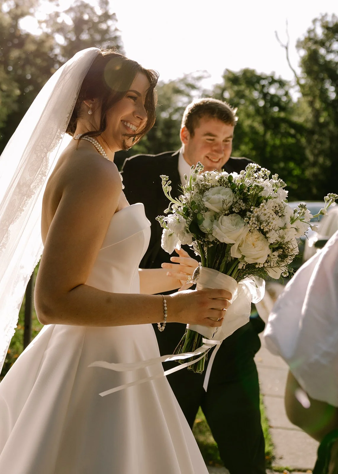 Bride and Groom after church ceremony - 
Abby Hart Photography 