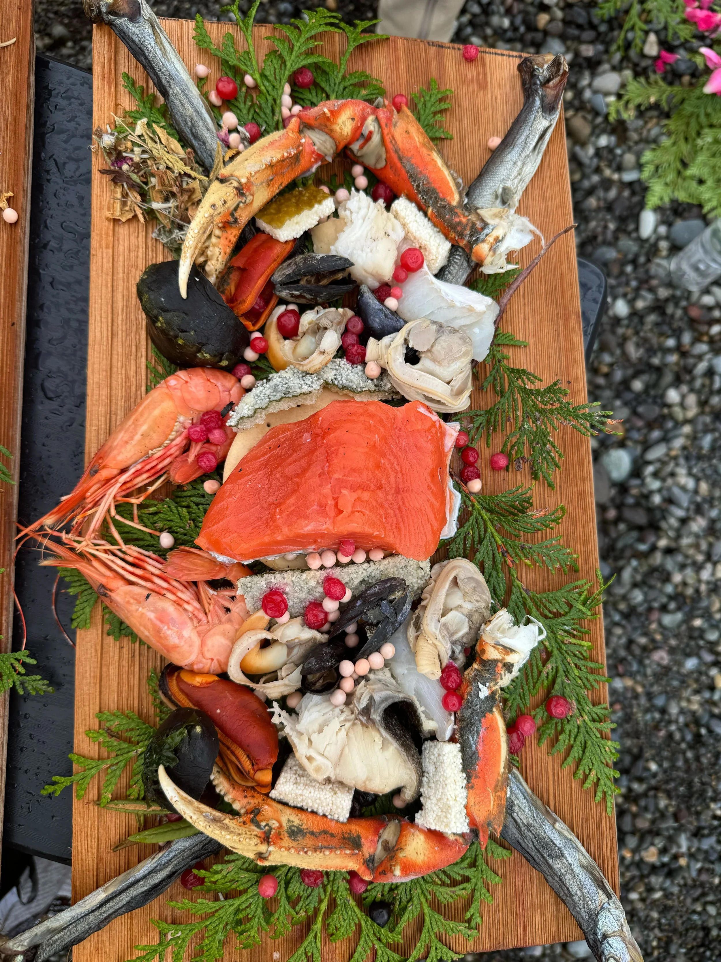 Food burning ceremony elements.