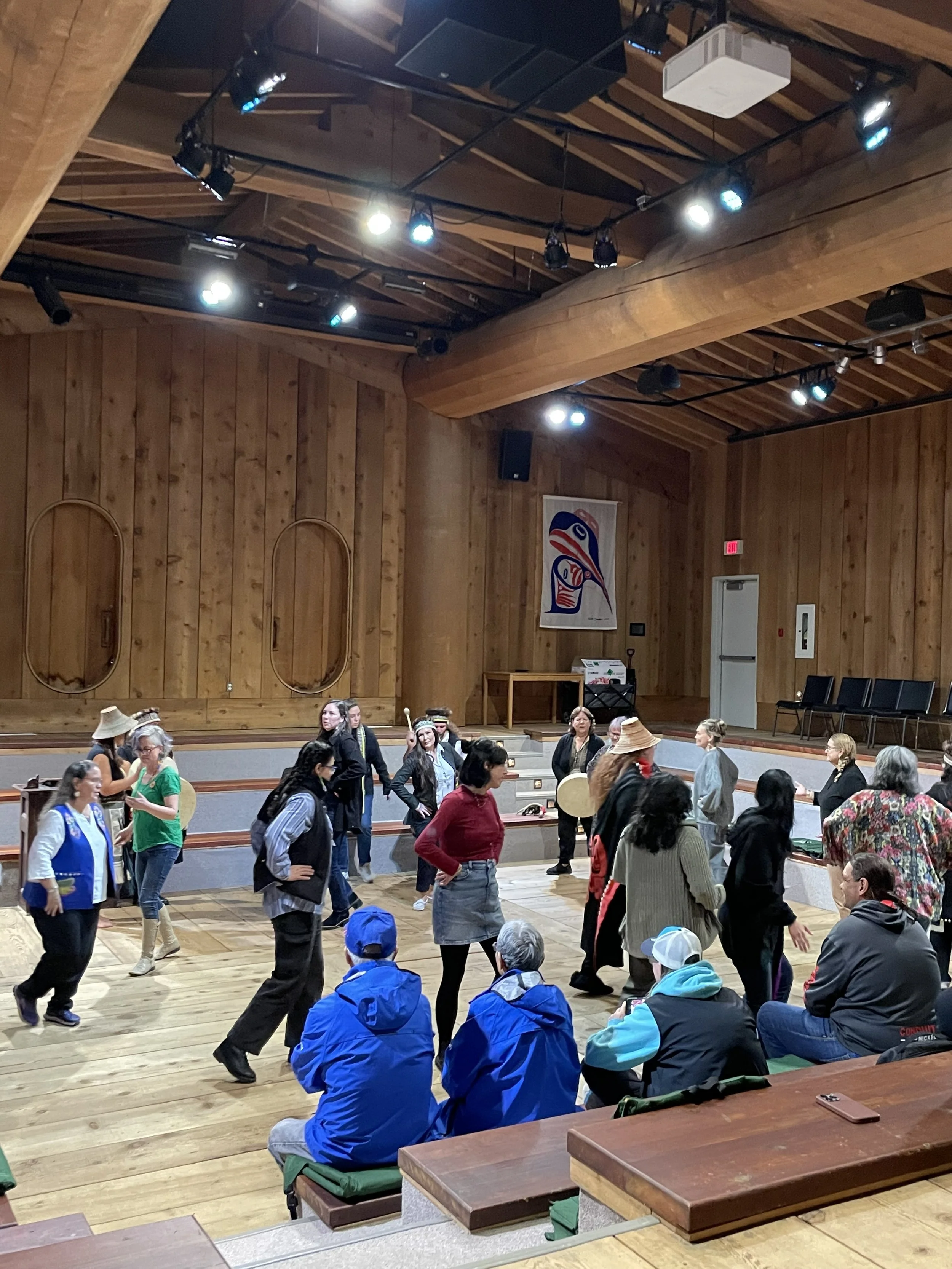 2024 CCP Workshop participants at the Haida Heritage Centre at Kay Llnagaay.