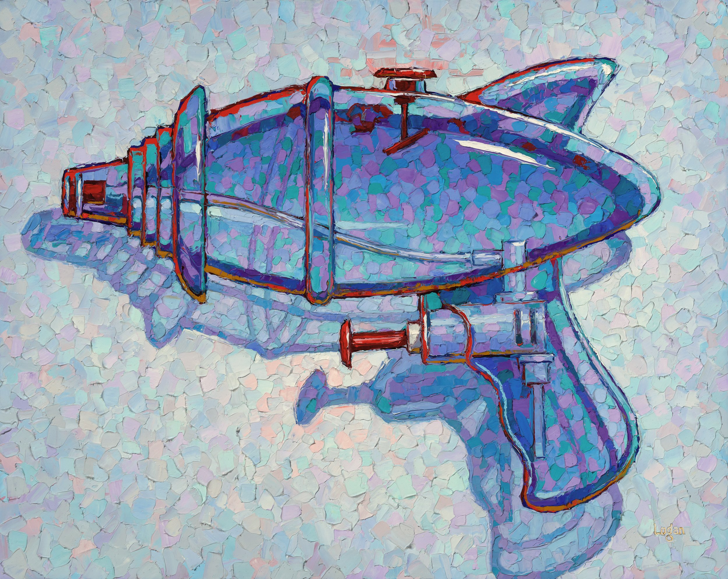 Squirt Gun Blue • 16" x 20" • oil on canvas 