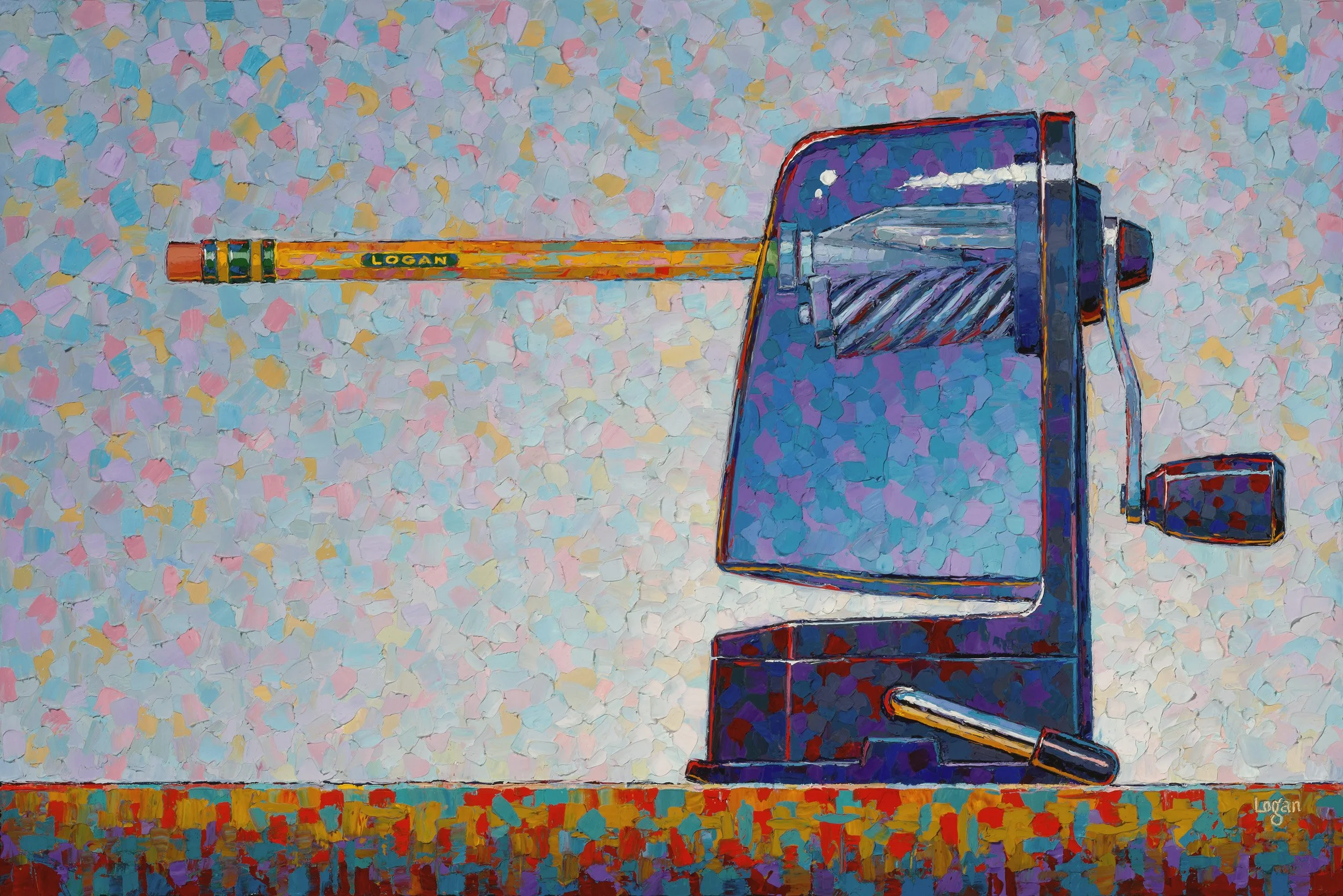 Pencil Sharpener Blue • 16" x 24"