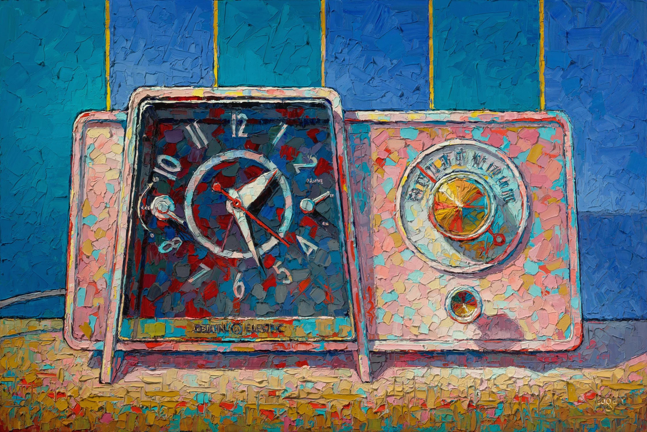 GE Clock Radio Pink • 16" x 24" • oil on canvas