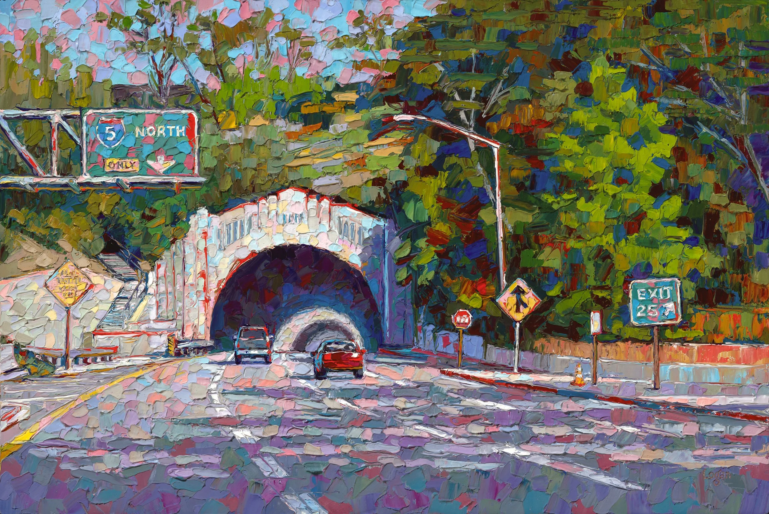 Heading Home on the 110 Fwy • 12" x 18" • oil on panel (Private Collection)