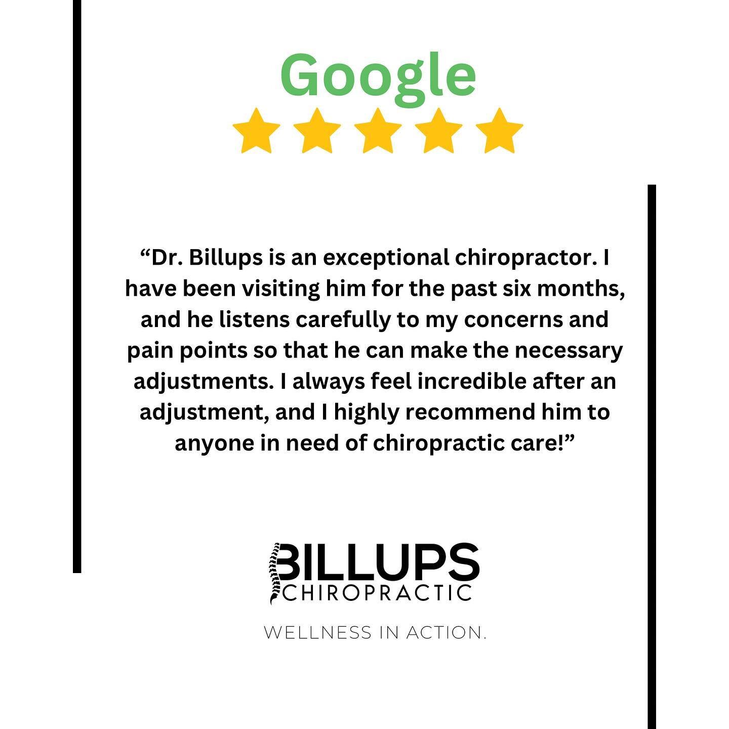 5-Star #Chiropractor on Google and Facebook!

Call or Text us if you or someone you love is looking for the same!
469-994-1111

Billups Chiropractic 
www.BillupsChiro.com

#DallasTx #FarmersBranchTx #FBTX
#google #facebook #review