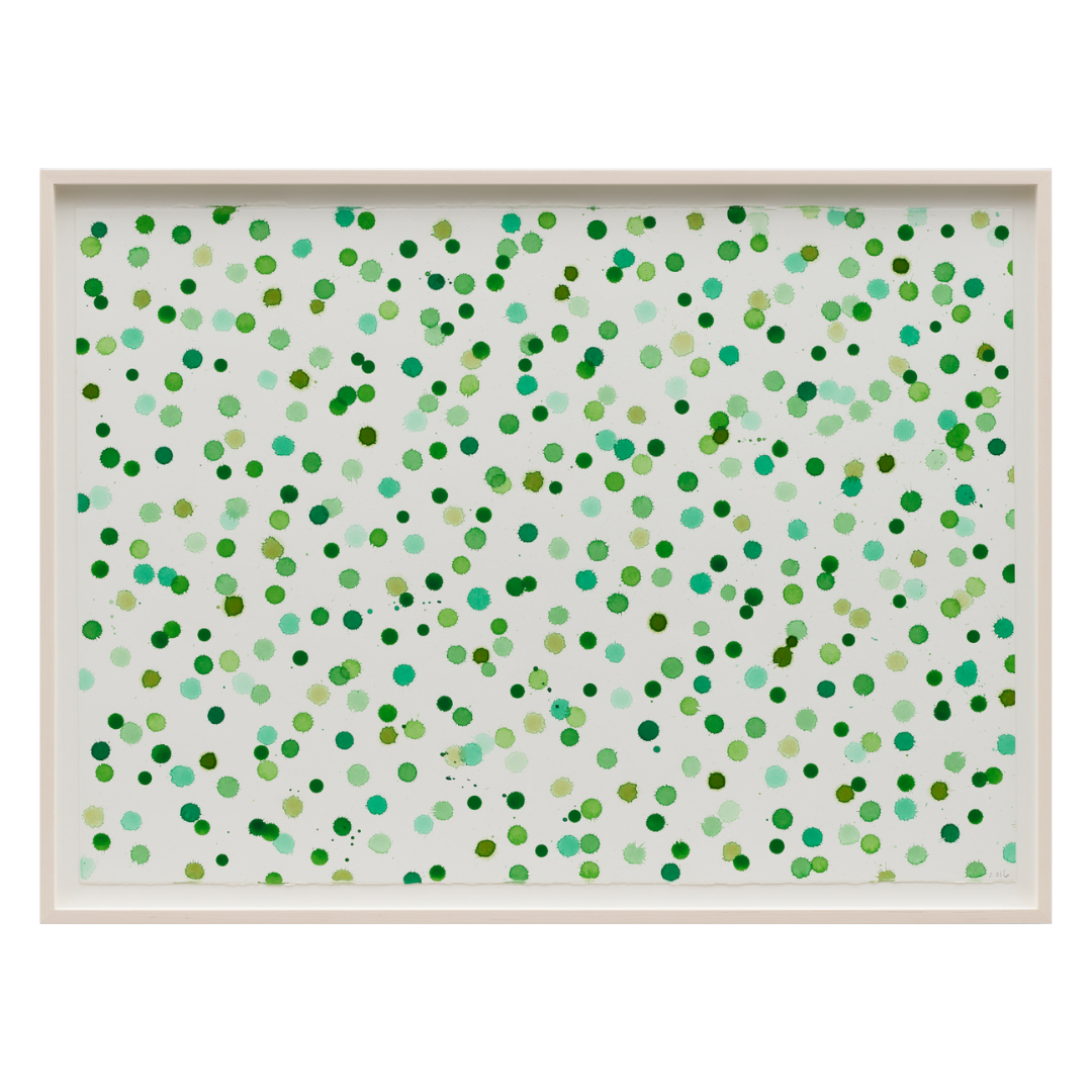  SPENCER FINCH  Study for Spring (3,563 greens) , 2016 Watercolor on paper 