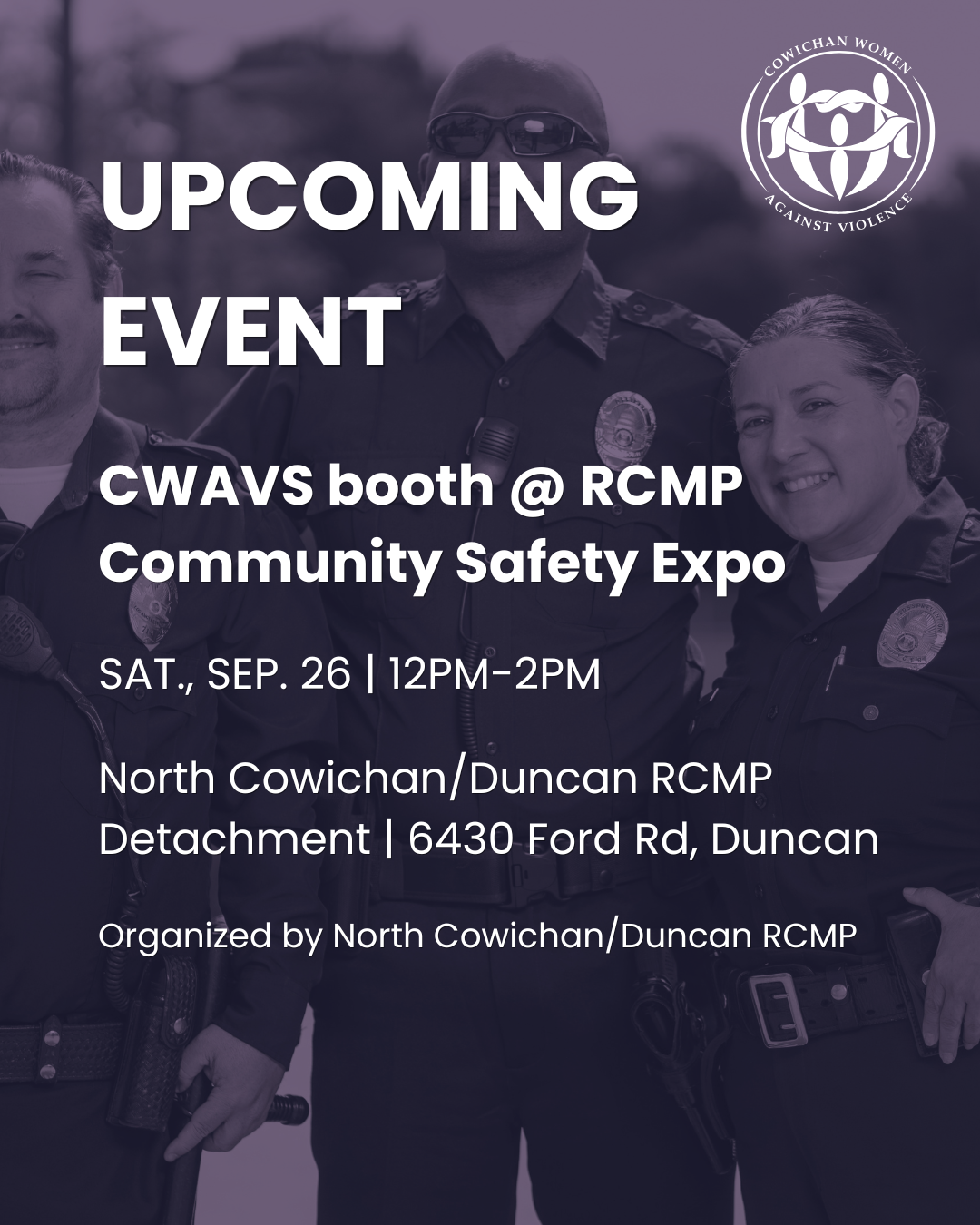 CWAVS Booth @ RCMP Community Safety Expo