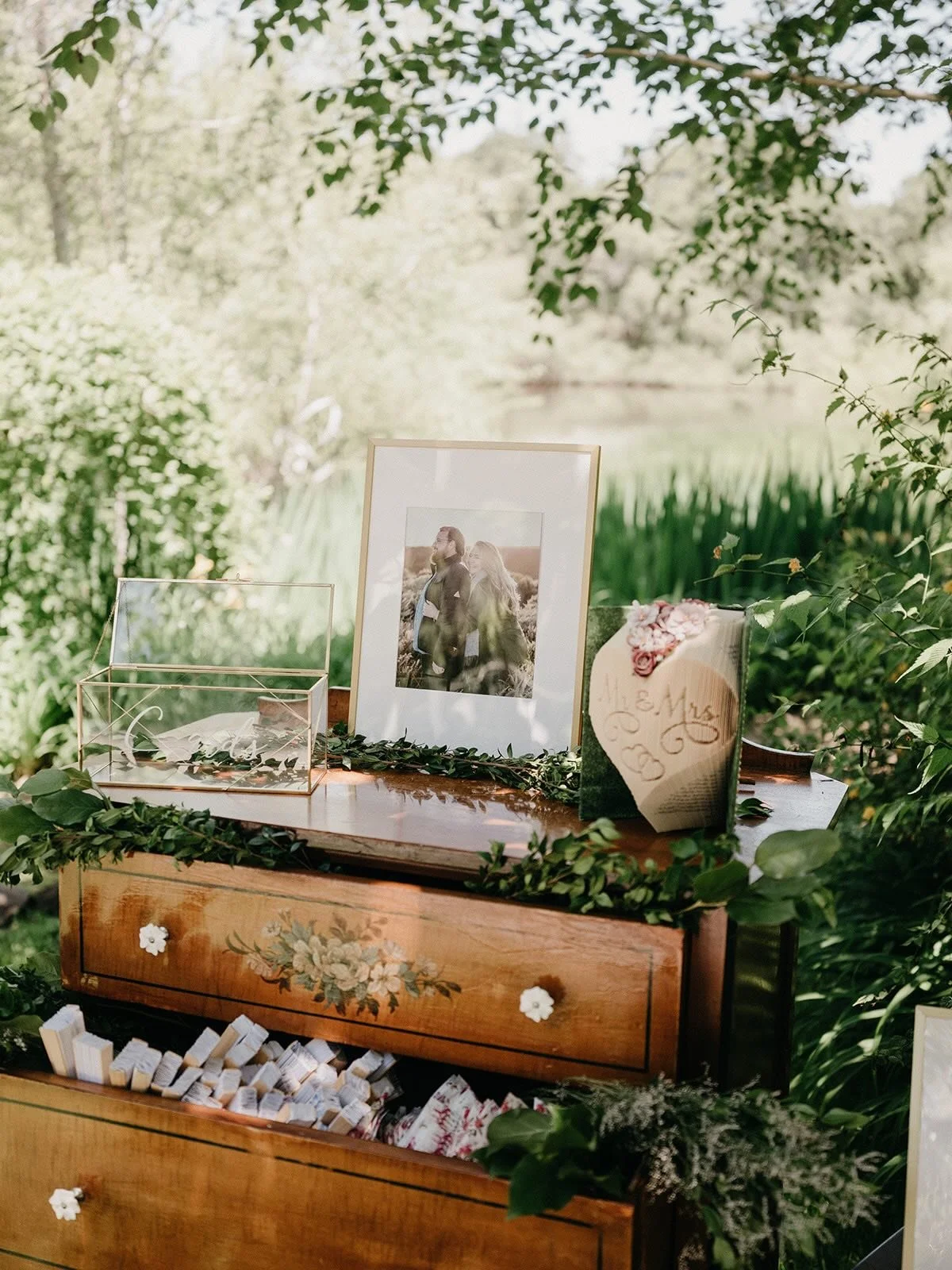 We loved how L+S thrifted some vintage furniture to add to their gorgeous Santa Cruz wedding - it was so fun to stylize the drawers of this dresser to be both functional and beautiful. 

@hellobrandonscott 
@afterthetone.co 

#santacruzwedding #weddi