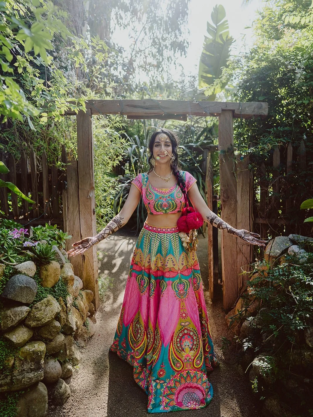 Reminscing on this colorful weekend with the grooviest couple 🕺💃

Photography + Beauty: @loveandwolvesco
Planner: @paige.events
Floral: @seascapeflowers
Signage: @boovaradesigns
Bride&rsquo;s Outfit: @punitbalanaofficial 
Bridal Mehndi: @hennabytul