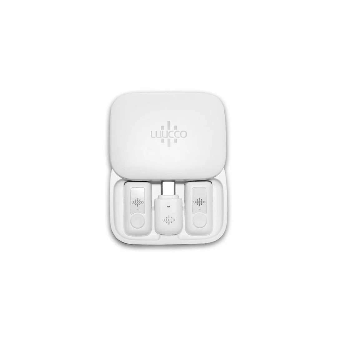 Micrófonos inalámbricos ultra-compactos USB-C para smartphones 2 mics Luucco Link2 color blanco SKU: LINK2USB-C/WHITE