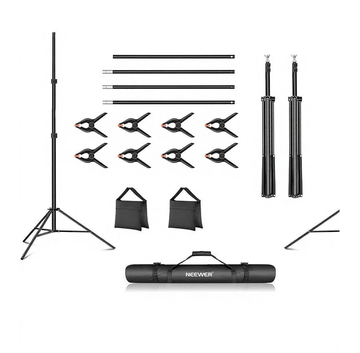 Kit metálico de soporte para fondos fotografía y video 2x3mts NK-ST0204 Neewer