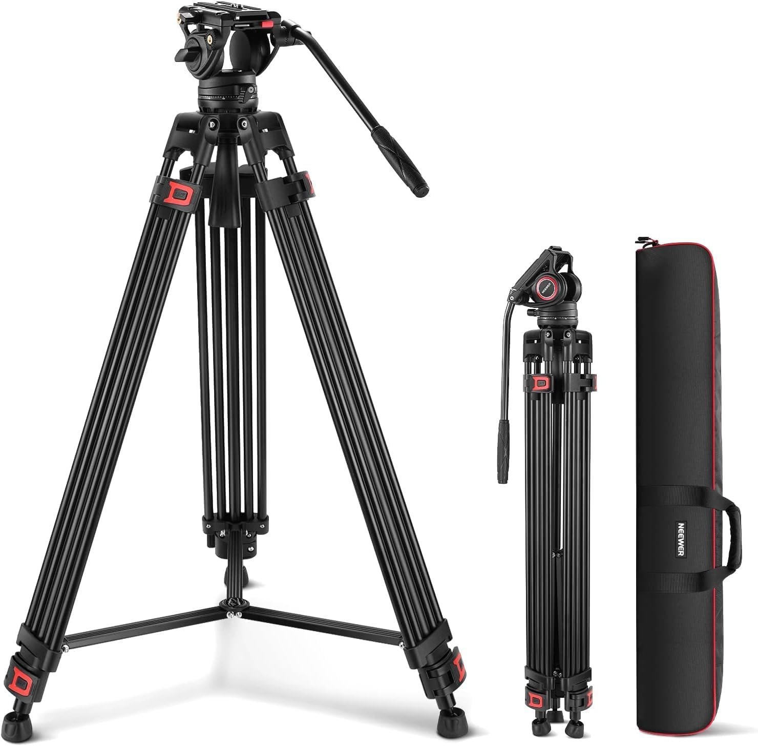 Trípode para video TP74 Neewer de cabezal fluido 74" Profesional