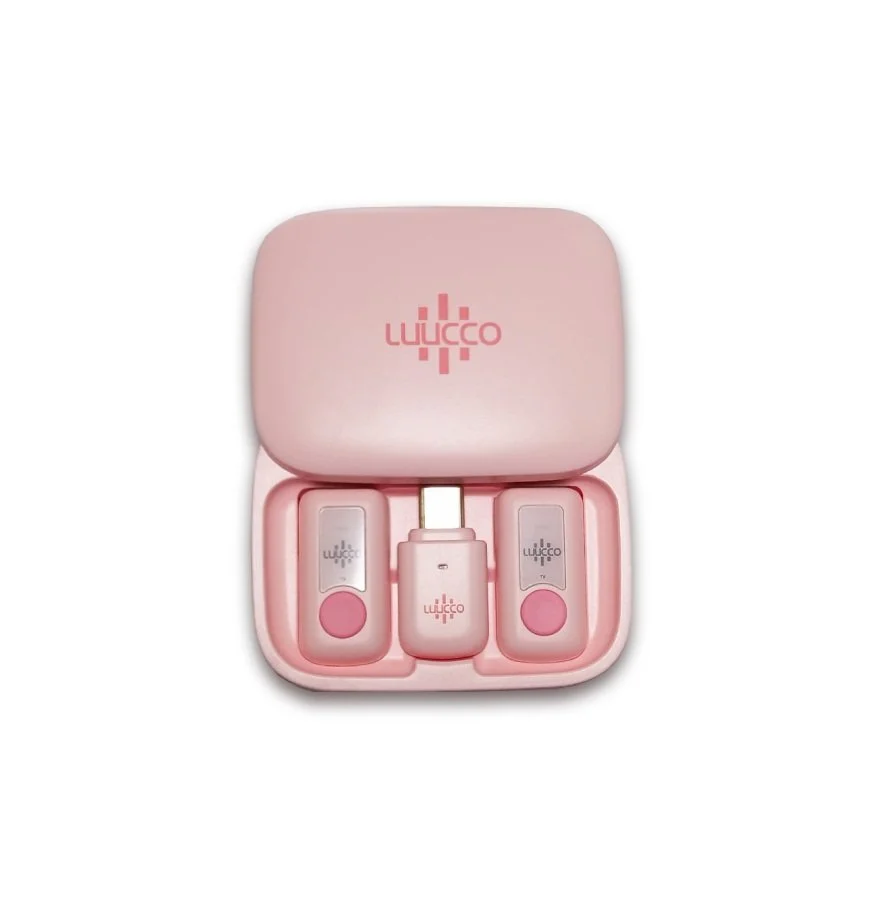 Micrófonos inalámbricos ultra-compactos USB-C para smartphones 2 mics Luucco Link2 color rosa SKU: LINK2USB-C/PINK