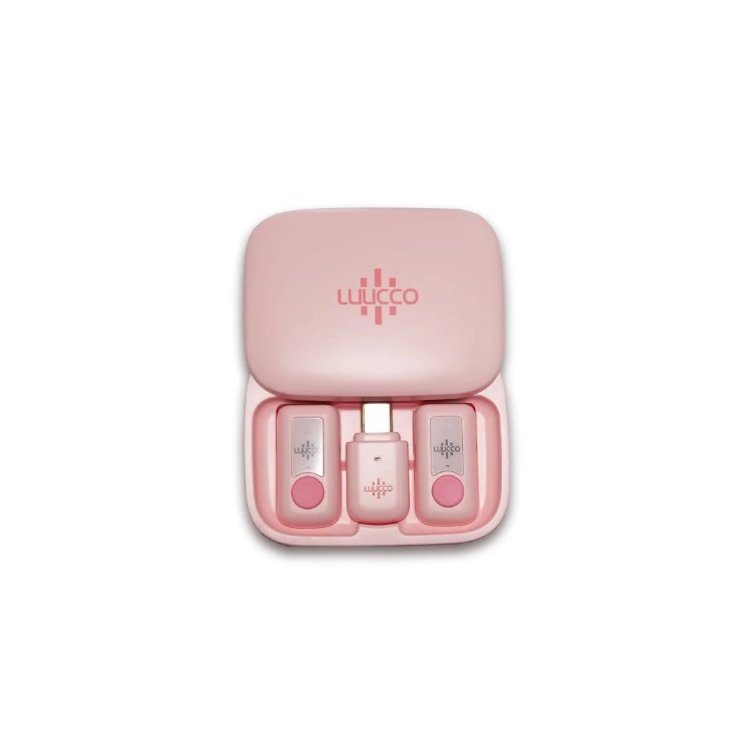 Micrófonos inalámbricos ultra-compactos USB-C para smartphones 2 mics Luucco Link2 color rosa SKU: LINK2USB-C/PINK